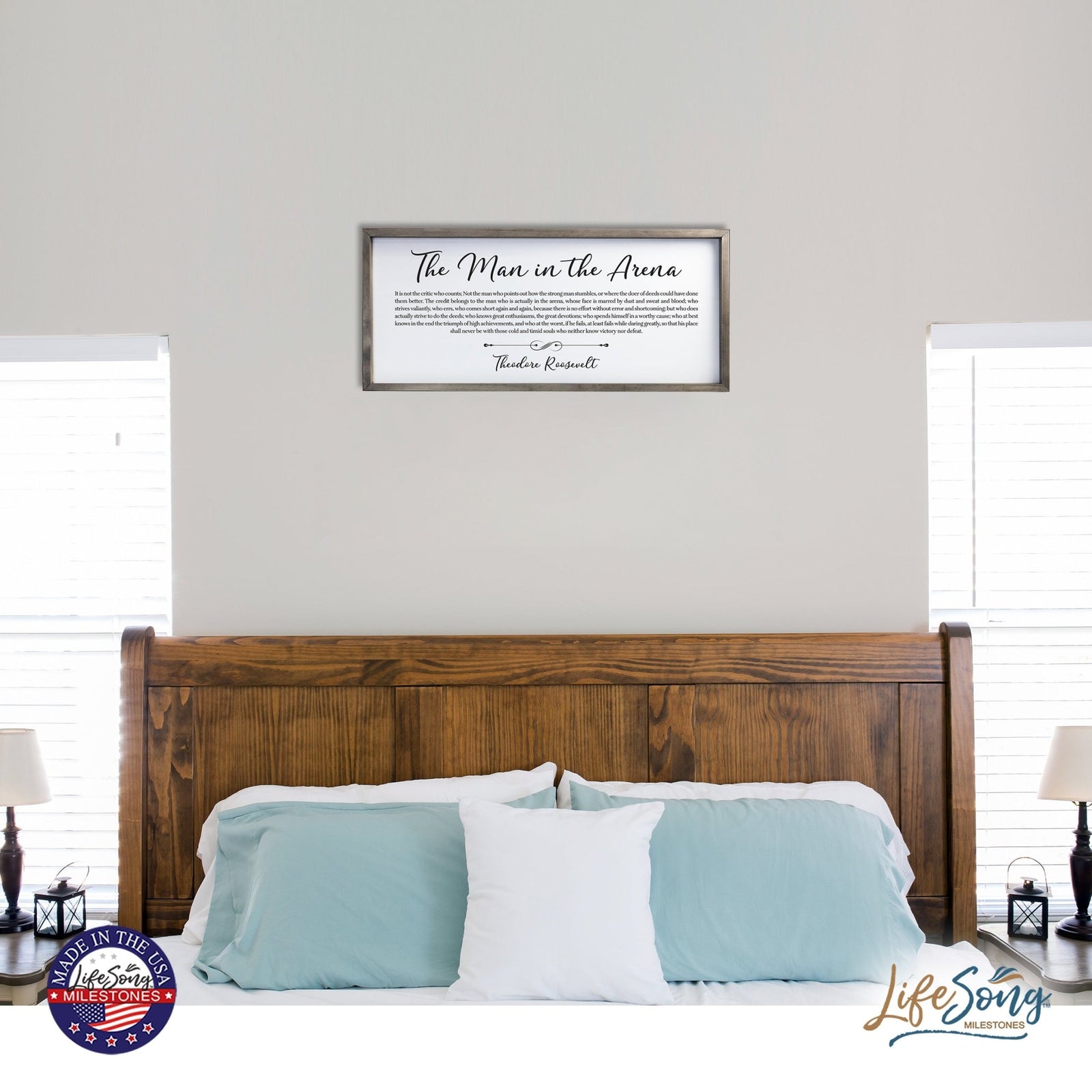 Inspiring Modern Weathered Grey Framed Shadow Box - The Man In The - LifeSong Milestones