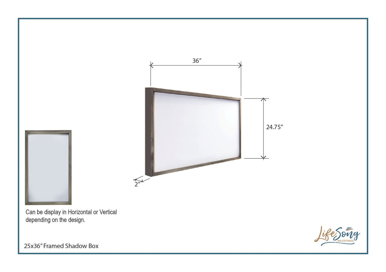 Inspiring Modern Weathered Grey Framed Shadow Box - The Man In The - LifeSong Milestones