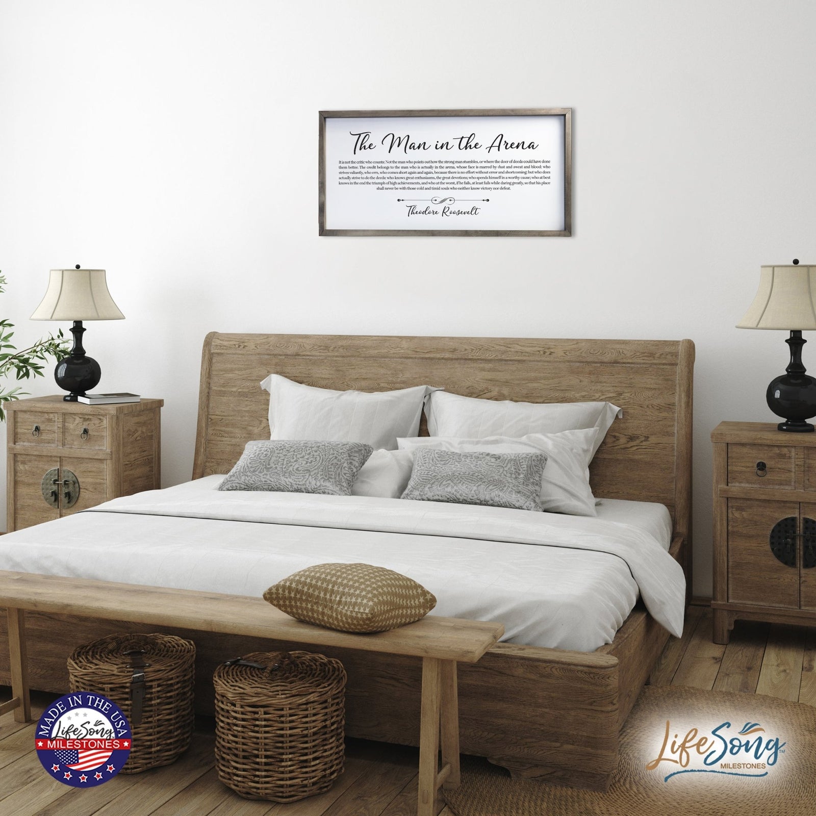 Inspiring Modern Weathered Grey Framed Shadow Box - The Man In The - LifeSong Milestones