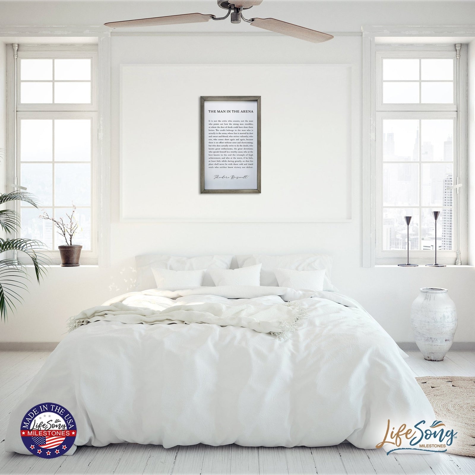 Inspiring Modern Weathered Grey Framed Shadow Box - The Man In The - LifeSong Milestones