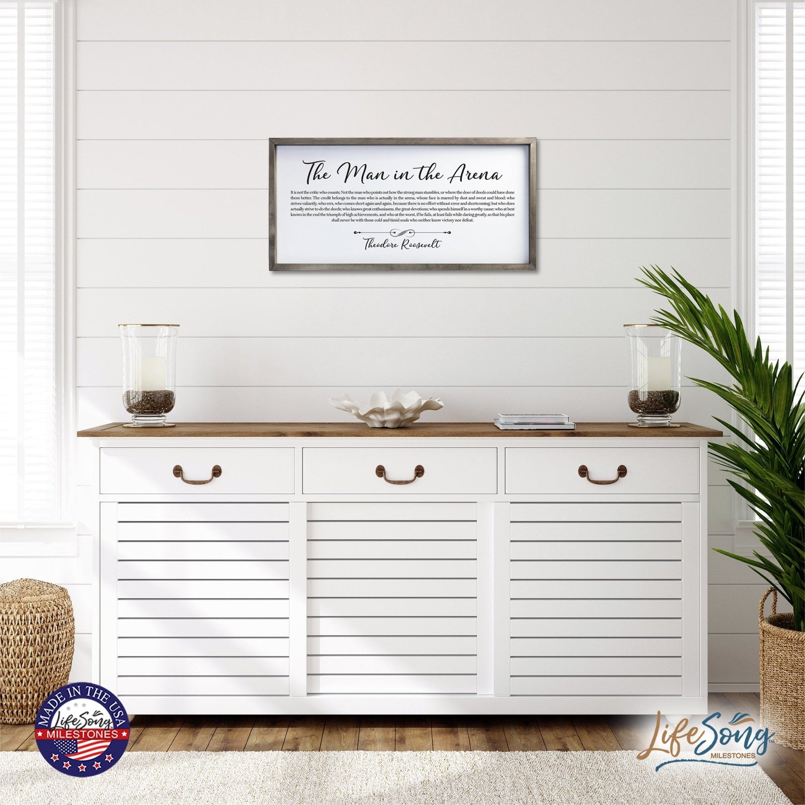 Inspiring Modern Weathered Grey Framed Shadow Box - The Man In The - LifeSong Milestones