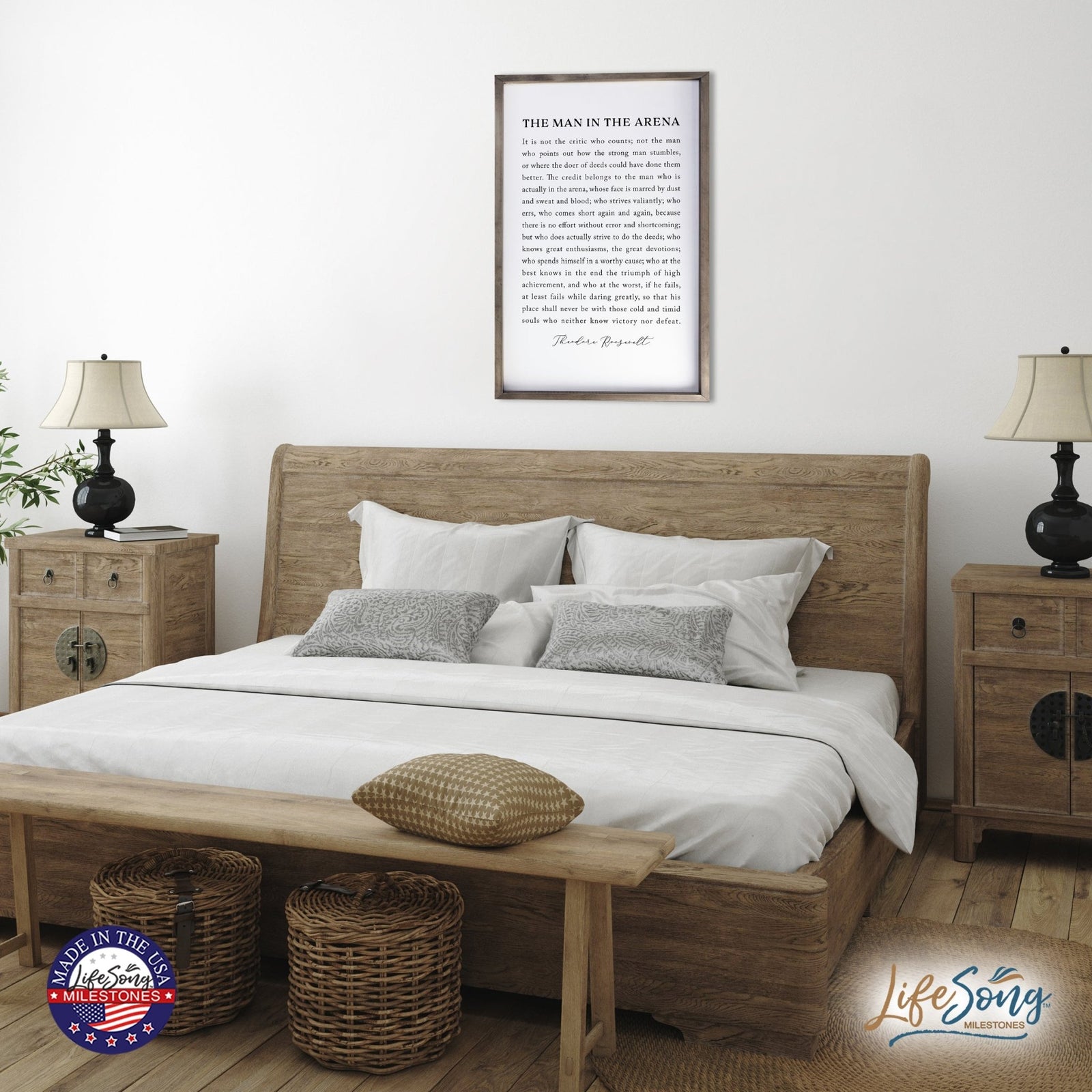 Inspiring Modern Weathered Grey Framed Shadow Box - The Man In The - LifeSong Milestones