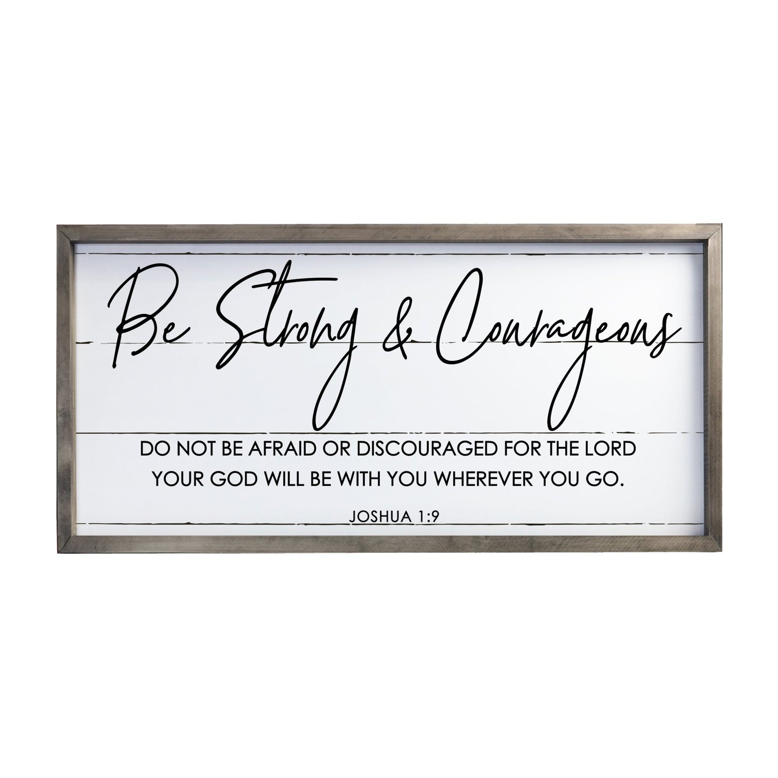 Large Family Wall Décor Quote Sign For Home Decoration 18 x 36 - Be Strong & Courageous - LifeSong Milestones