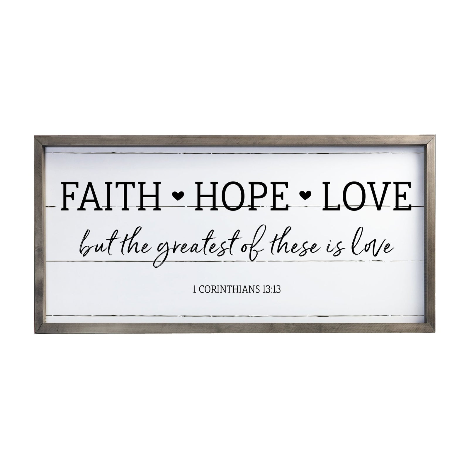 Large Family Wall Décor Quote Sign For Home Decoration 18 x 36 - Faith Hope Love - LifeSong Milestones