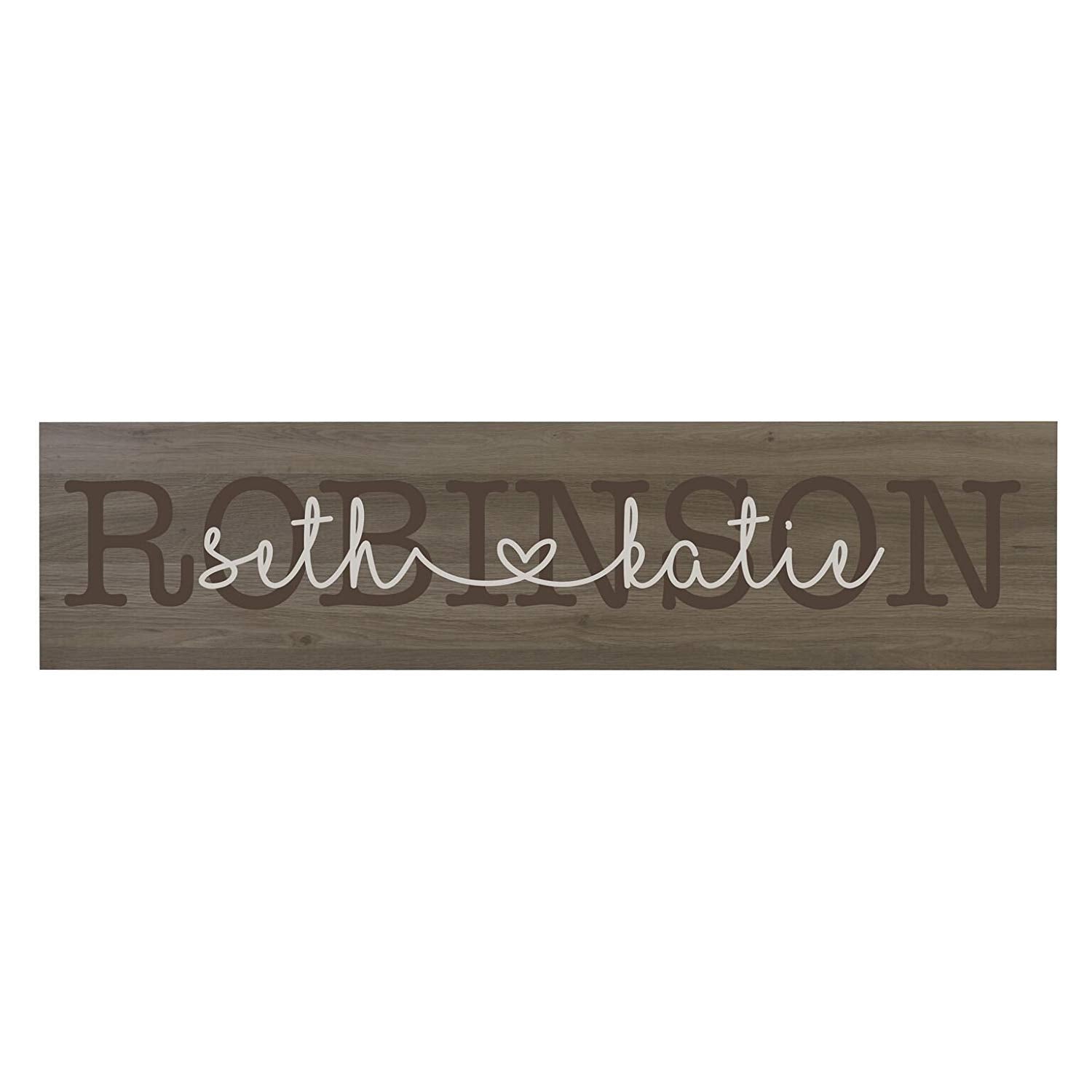 Last Name Wooden Wall Sign Art Size 10 x 40 - LifeSong Milestones