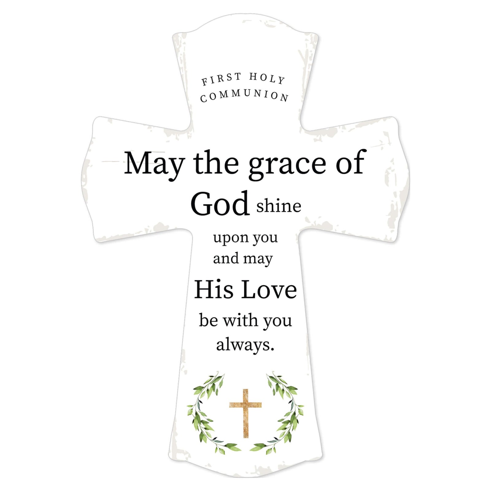 Lifesong Milestones Modern Holy Communion Wooden Wall Cross - LifeSong Milestones