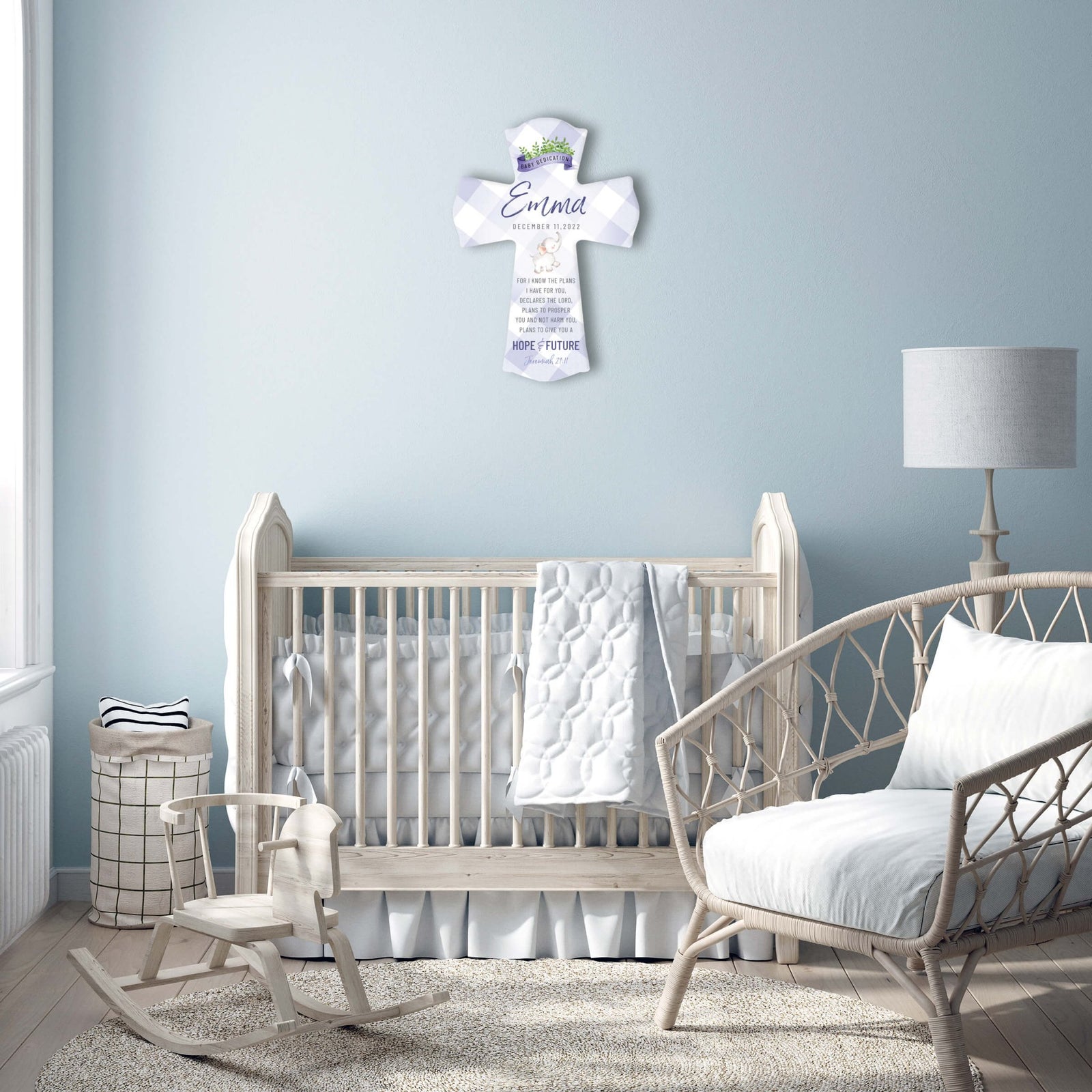 Lifesong Milestones Personalized Baby Dedication Wall Cross - LifeSong Milestones