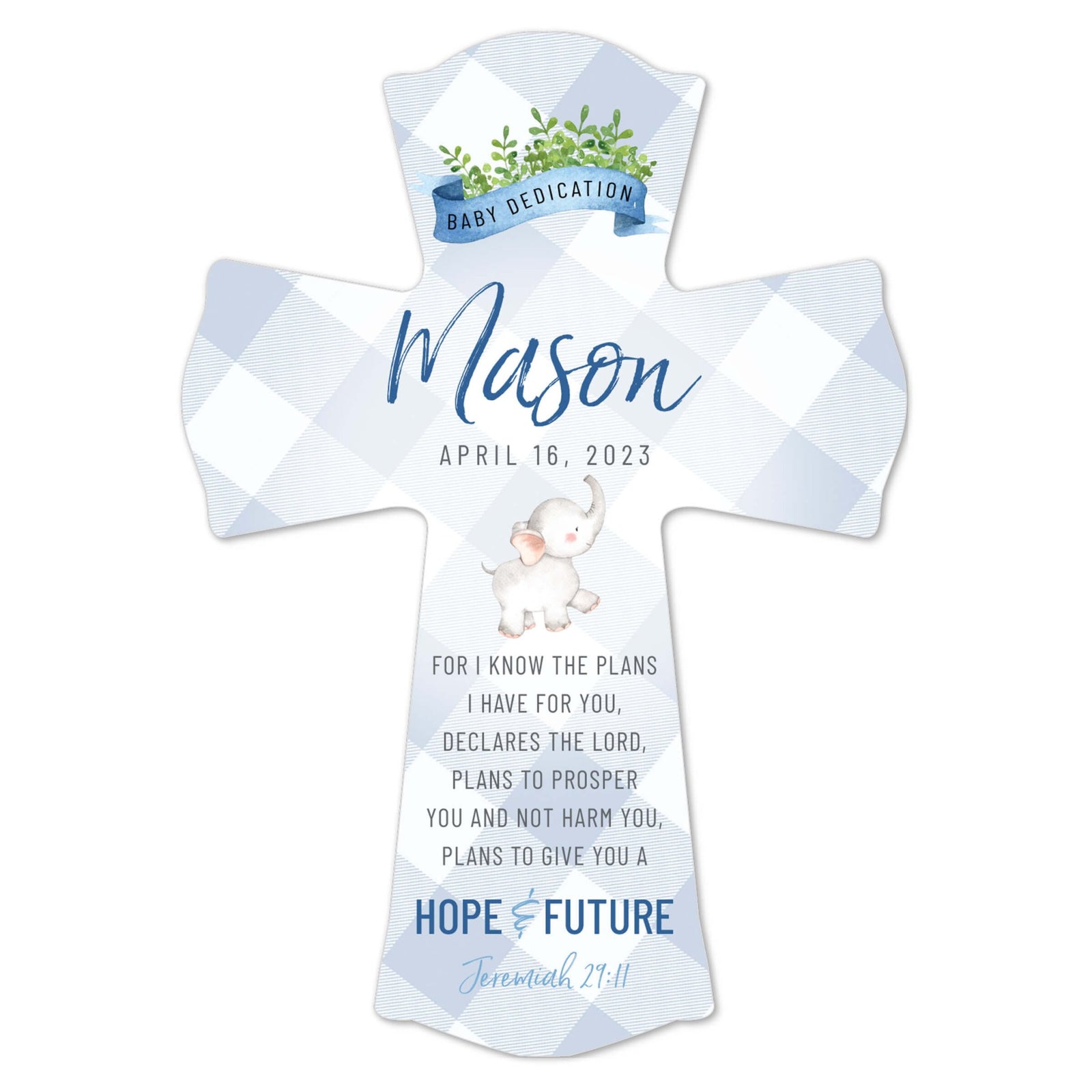 Lifesong Milestones Personalized Baby Dedication Wall Cross - LifeSong Milestones