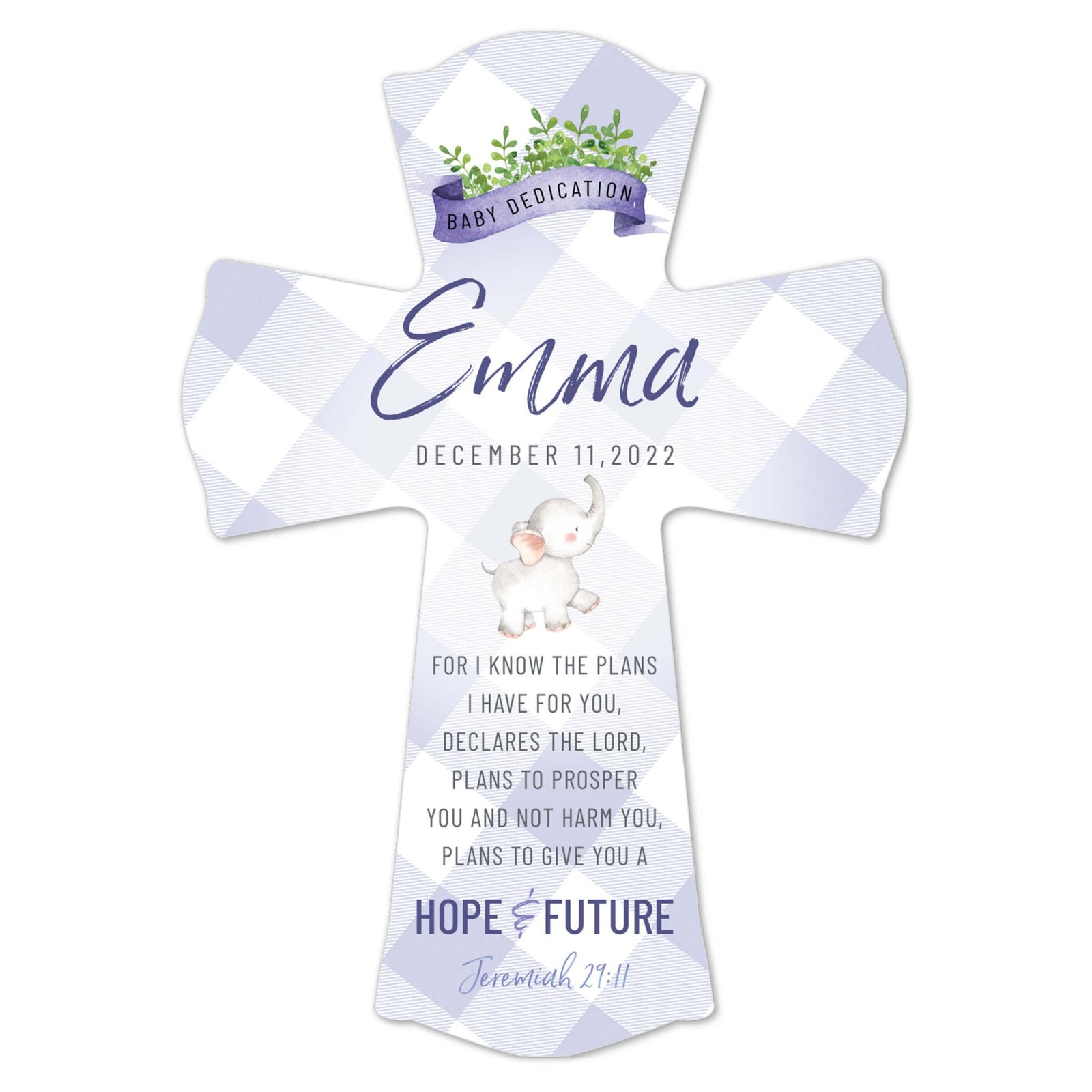 Lifesong Milestones Personalized Baby Dedication Wall Cross - LifeSong Milestones