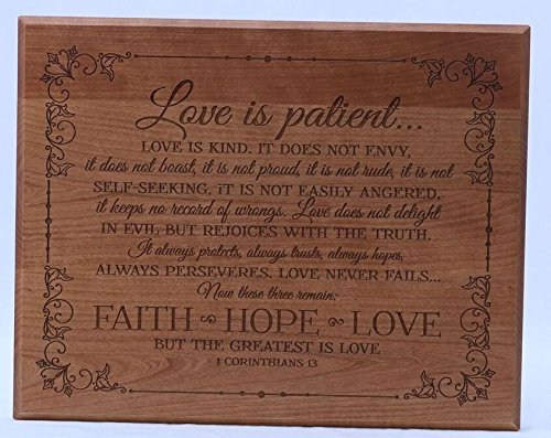 Love Is Patient Love Is Kind Wood Wall Plaque Gift - LifeSong Milestones