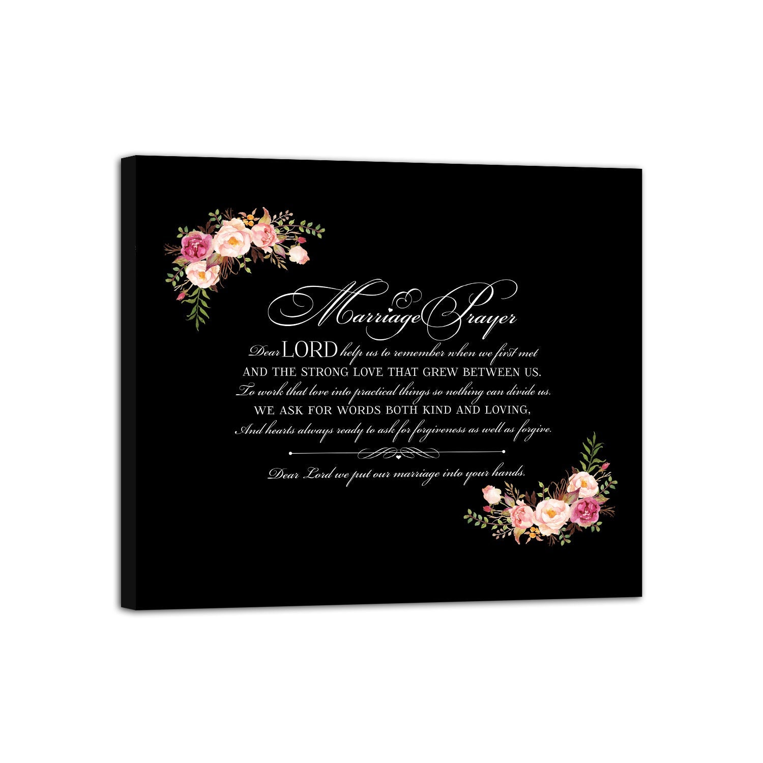 Marriage Prayer For Husband and Wife Canvas Wall Art Framed Modern Wall Decor Decorative Accents For Wall Ready to Hang for Home Living Room Bedroom Entryway Size 12”x16” - LifeSong Milestones