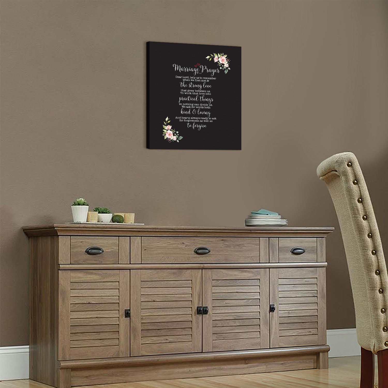 Marriage Prayer For Husband and Wife Canvas Wall Art Framed Modern Wall Decor Decorative Accents For Wall Ready to Hang for Home Living Room Bedroom Entryway Size 12”x16” - LifeSong Milestones