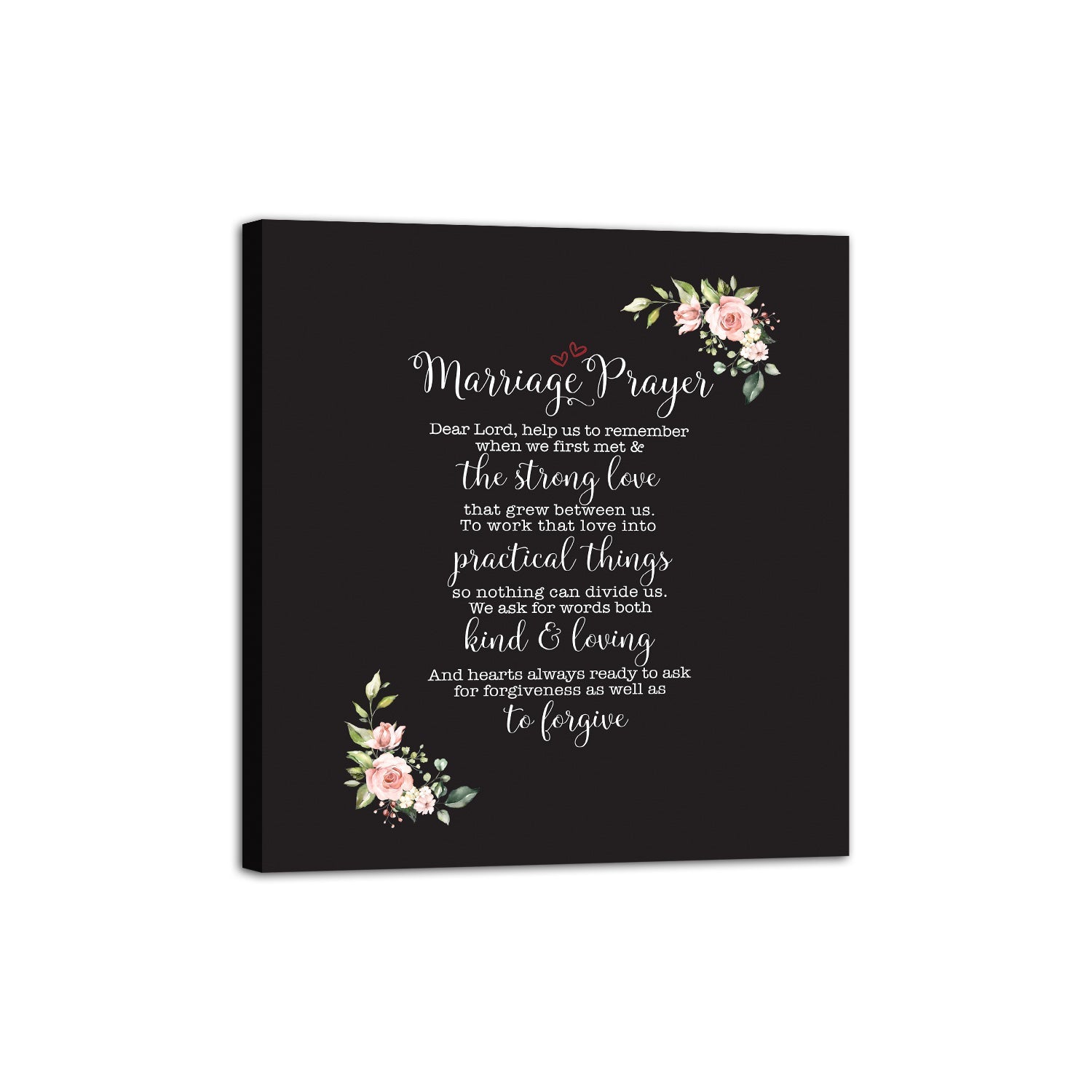 Marriage Prayer For Husband and Wife Canvas Wall Art Framed Modern Wall Decor Decorative Accents For Wall Ready to Hang for Home Living Room Bedroom Entryway Size 12”x16” - LifeSong Milestones