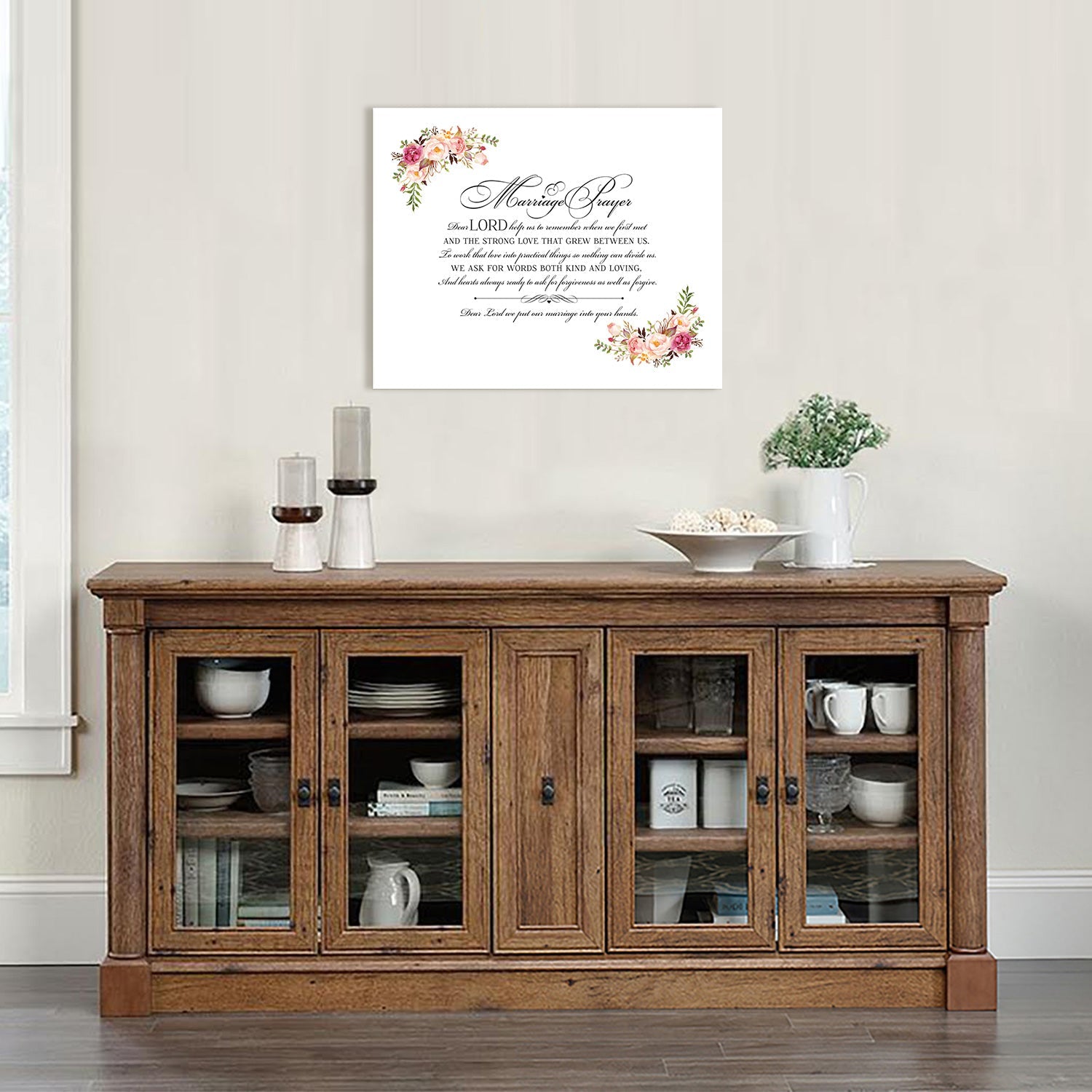 Marriage Prayer For Husband and Wife Canvas Wall Art Framed Modern Wall Decor Decorative Accents For Wall Ready to Hang for Home Living Room Bedroom Entryway Size 12”x16” - LifeSong Milestones