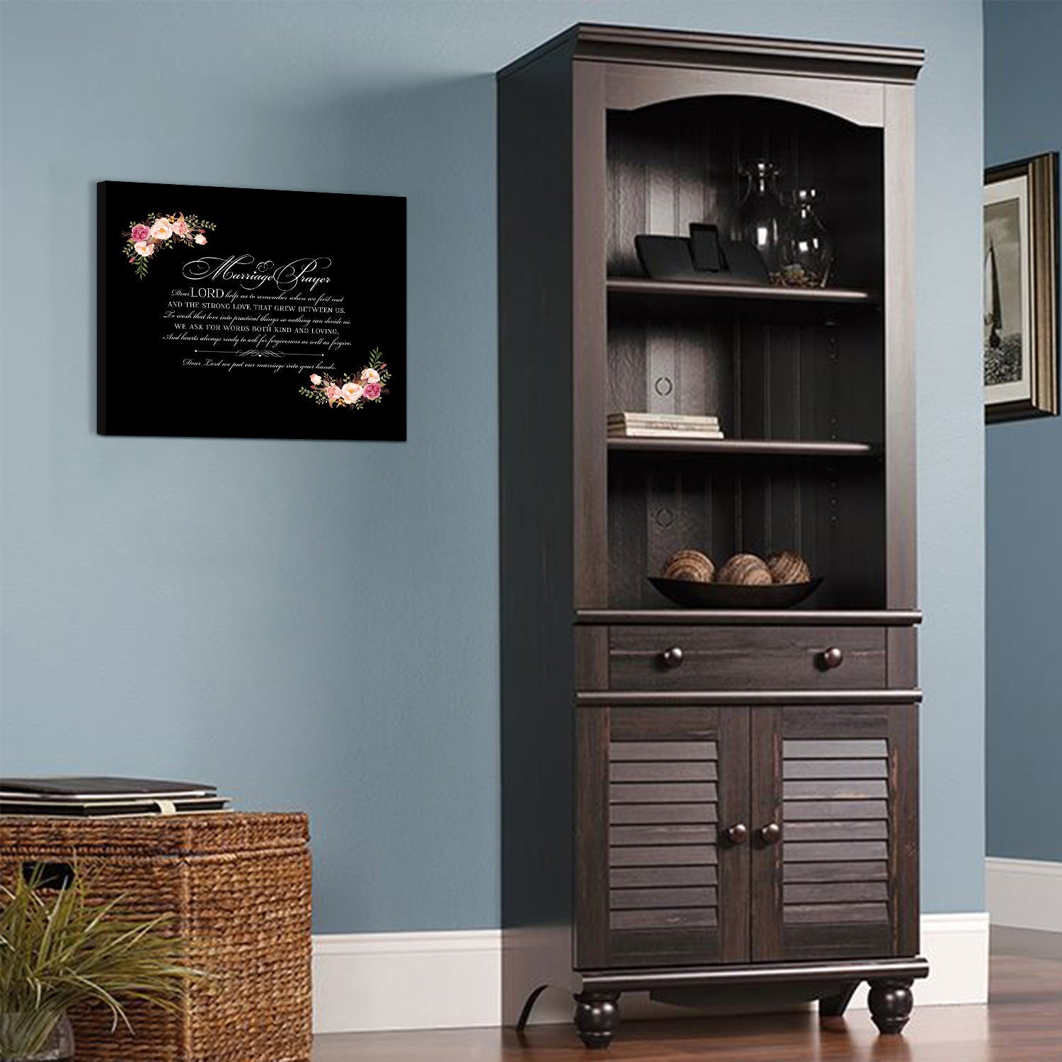 Marriage Prayer For Husband and Wife Canvas Wall Art Framed Modern Wall Decor Decorative Accents For Wall Ready to Hang for Home Living Room Bedroom Entryway Size 12”x16” - LifeSong Milestones