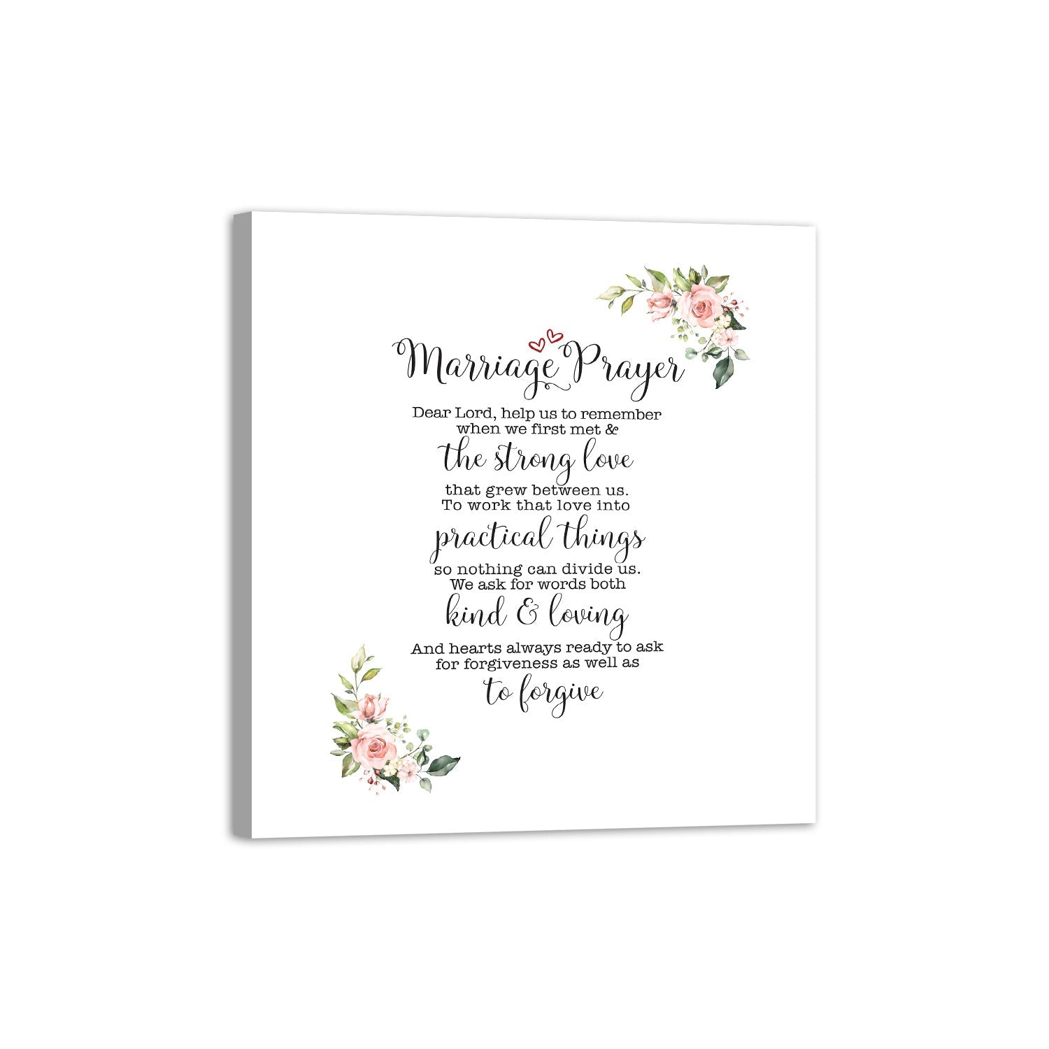 Marriage Prayer For Husband and Wife Canvas Wall Art Framed Modern Wall Decor Decorative Accents For Wall Ready to Hang for Home Living Room Bedroom Entryway Size 12”x16” - LifeSong Milestones