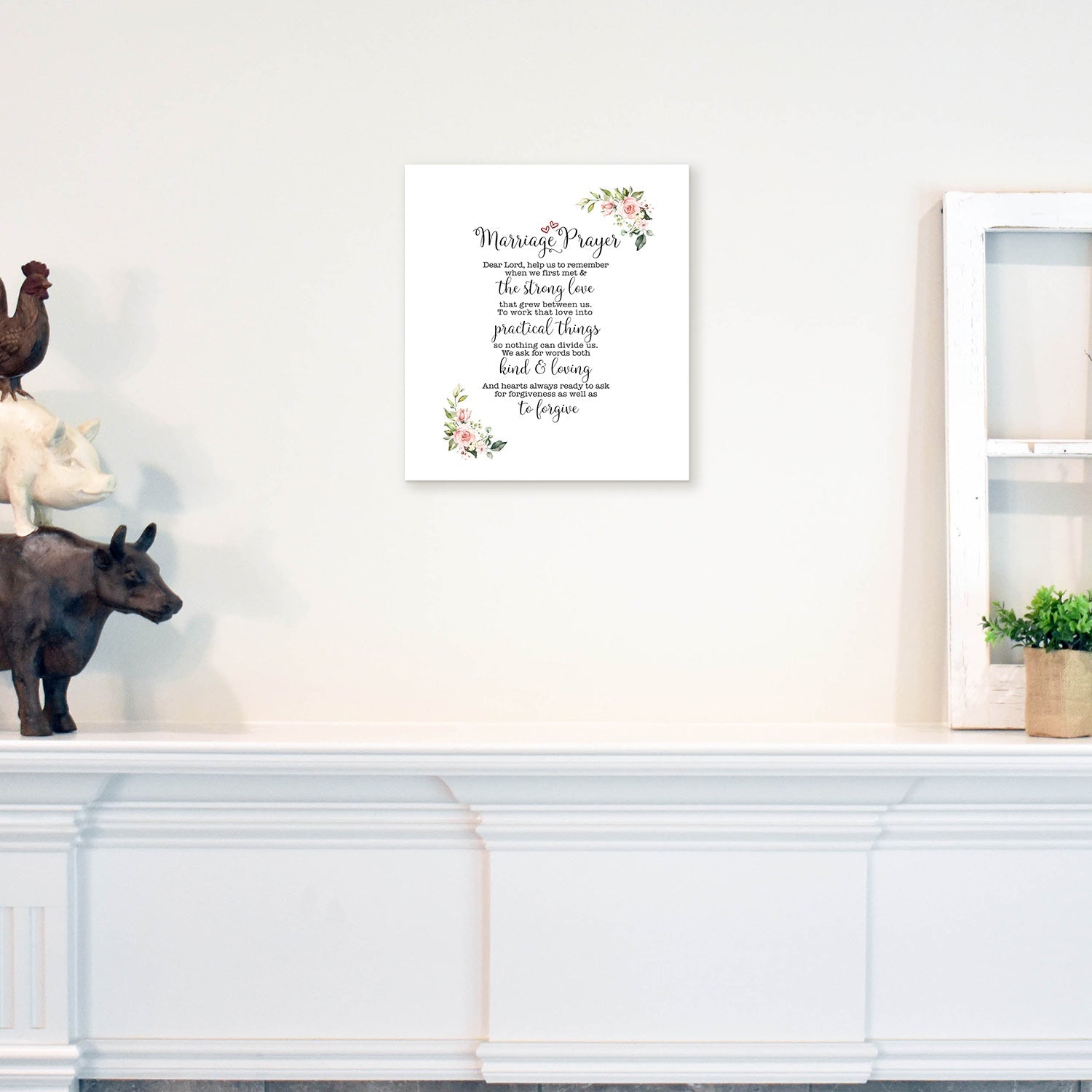 Marriage Prayer For Husband and Wife Canvas Wall Art Framed Modern Wall Decor Decorative Accents For Wall Ready to Hang for Home Living Room Bedroom Entryway Size 12”x16” - LifeSong Milestones