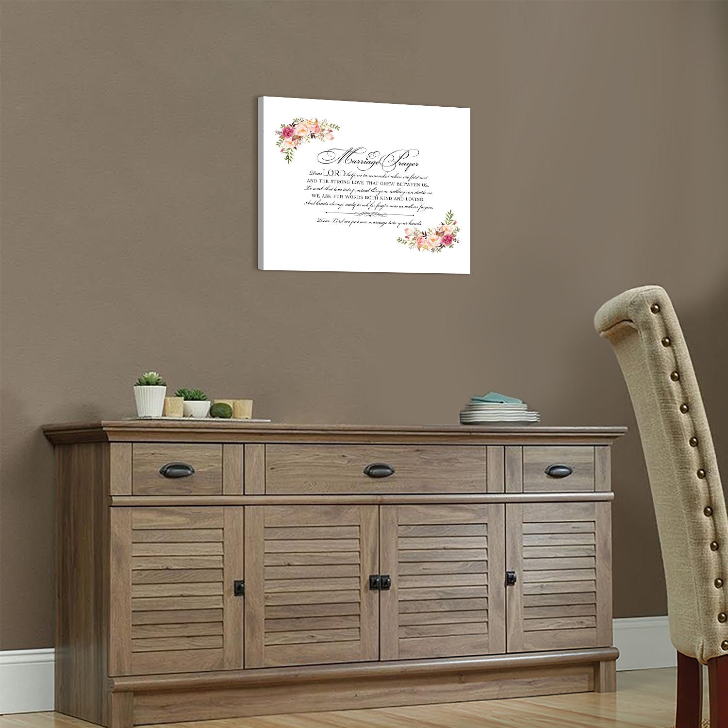 Marriage Prayer For Husband and Wife Canvas Wall Art Framed Modern Wall Decor Decorative Accents For Wall Ready to Hang for Home Living Room Bedroom Entryway Size 12”x16” - LifeSong Milestones