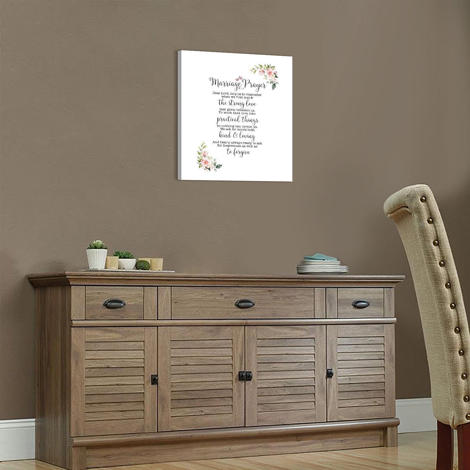 Marriage Prayer For Husband and Wife Canvas Wall Art Framed Modern Wall Decor Decorative Accents For Wall Ready to Hang for Home Living Room Bedroom Entryway Size 12”x16” - LifeSong Milestones