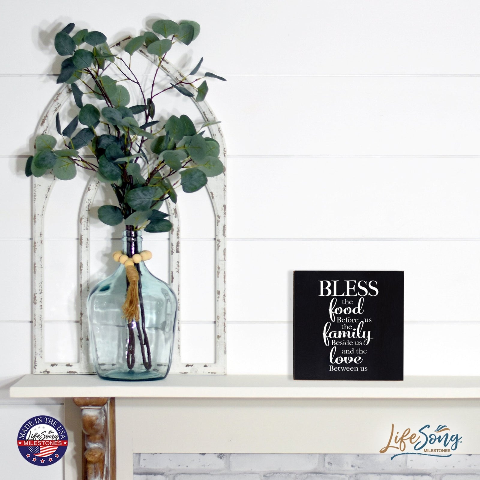 Memorable Shadow Box Gift 6” x 6” 1.5” - Bless the Food - LifeSong Milestones