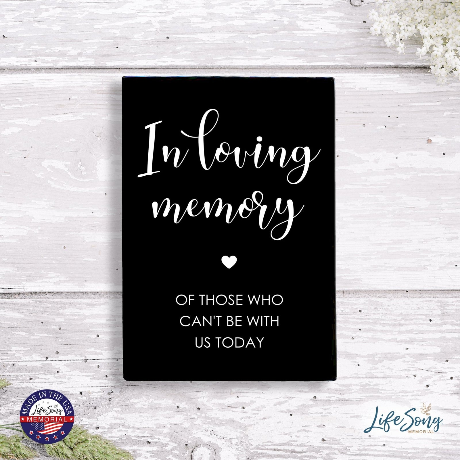 Memorial 5.5x8 Wooden Table Top and shelf decor Home Décor - In Loving Memory - LifeSong Milestones