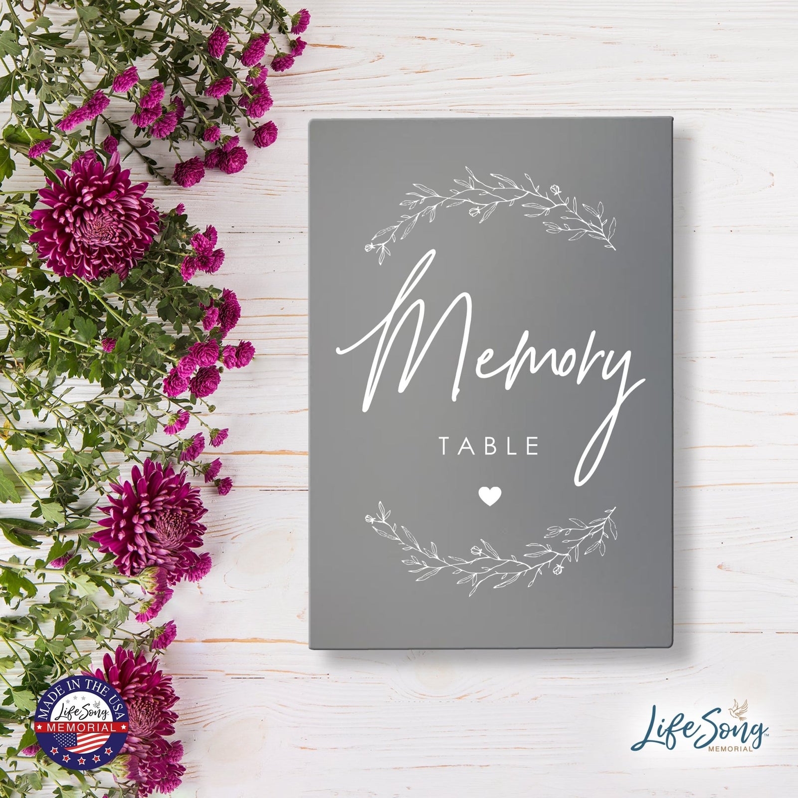 Memorial 5.5x8 Wooden Table Top and shelf decor Home Décor - Memory Table - LifeSong Milestones