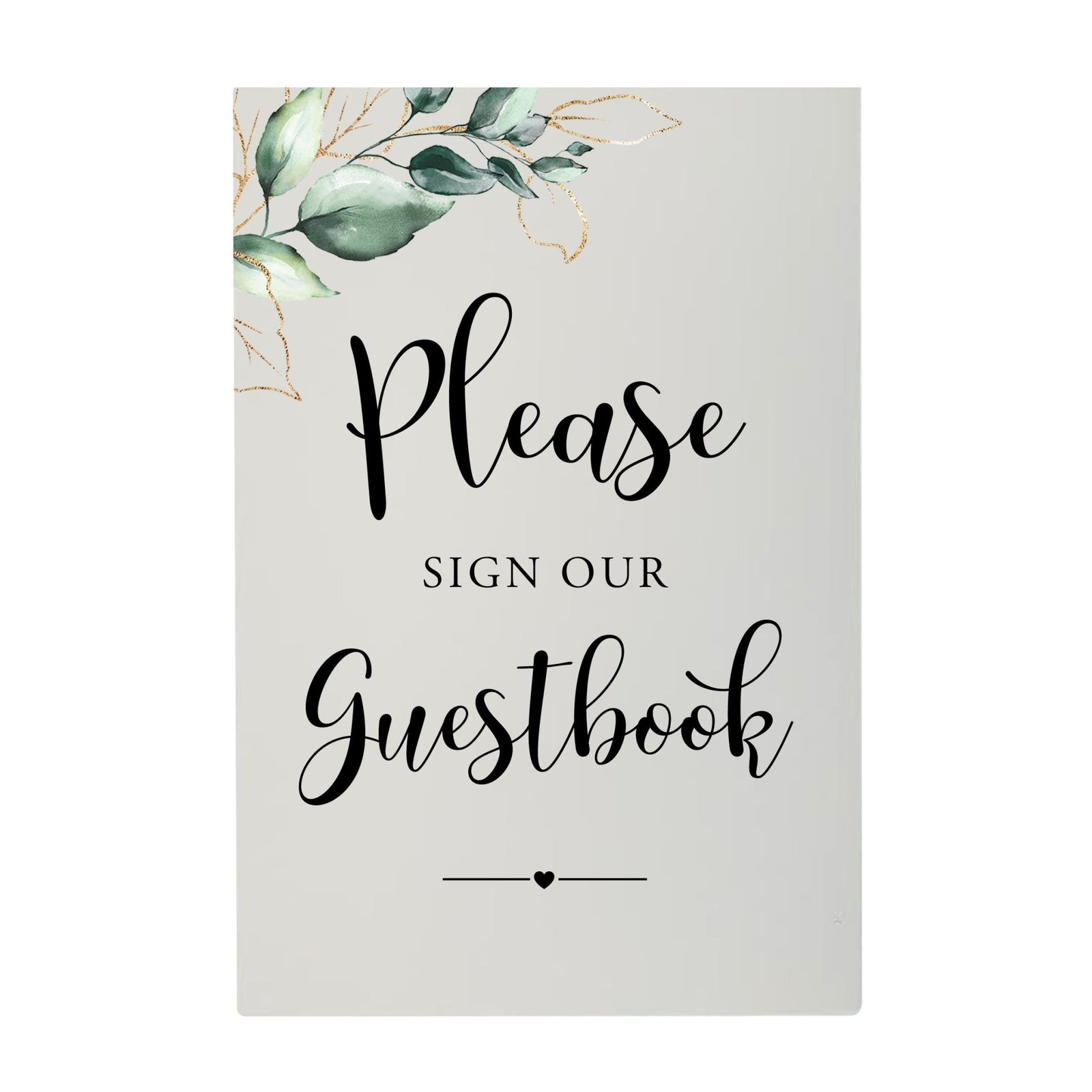 Memorial 5.5x8 Wooden Table Top and shelf decor Home Décor - Please Sign - LifeSong Milestones