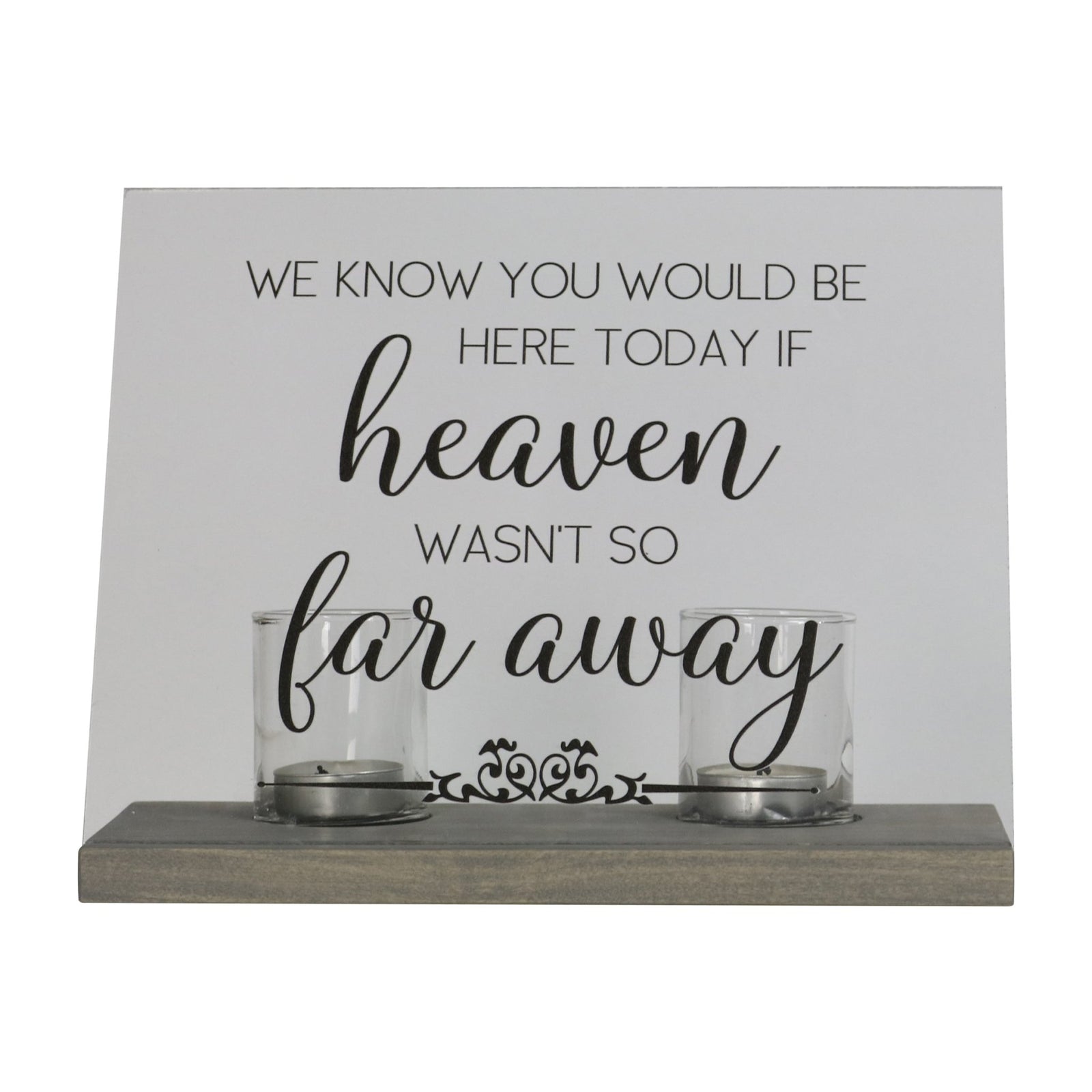 Memorial Acrylic Sign 8x10 with Votive Candle Holder So Far Away - LifeSong Milestones