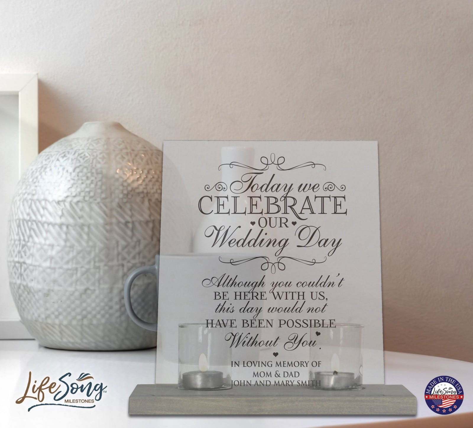 Memorial Acrylic Sign with Base and Votive Candle Holder Those Who We - LifeSong Milestones