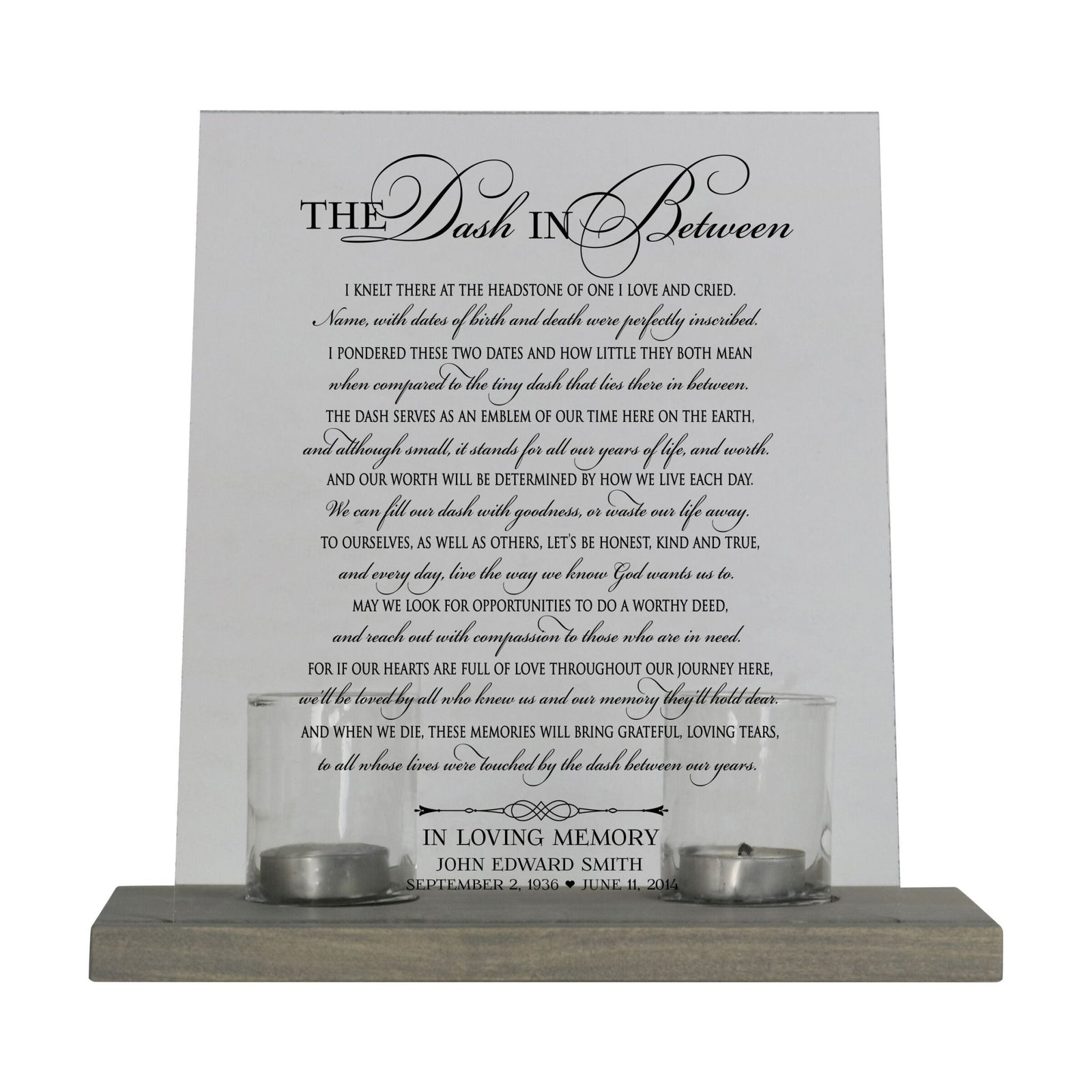 Memorial Acrylic Sign with Base and Votive Candle Holder Those Who We - LifeSong Milestones