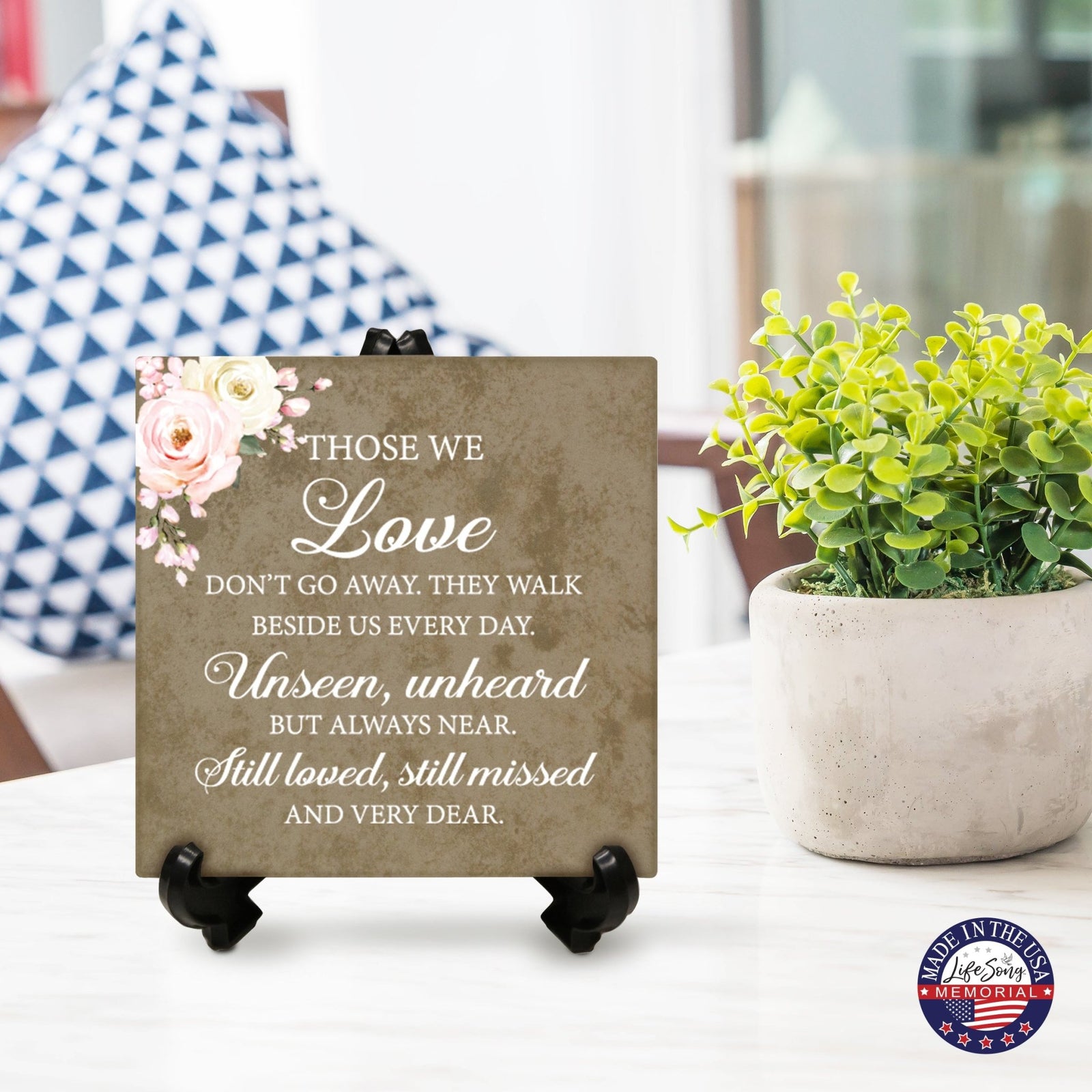 Memorial Ceramic Trivet with Stand for Home Decor - LifeSong Milestones