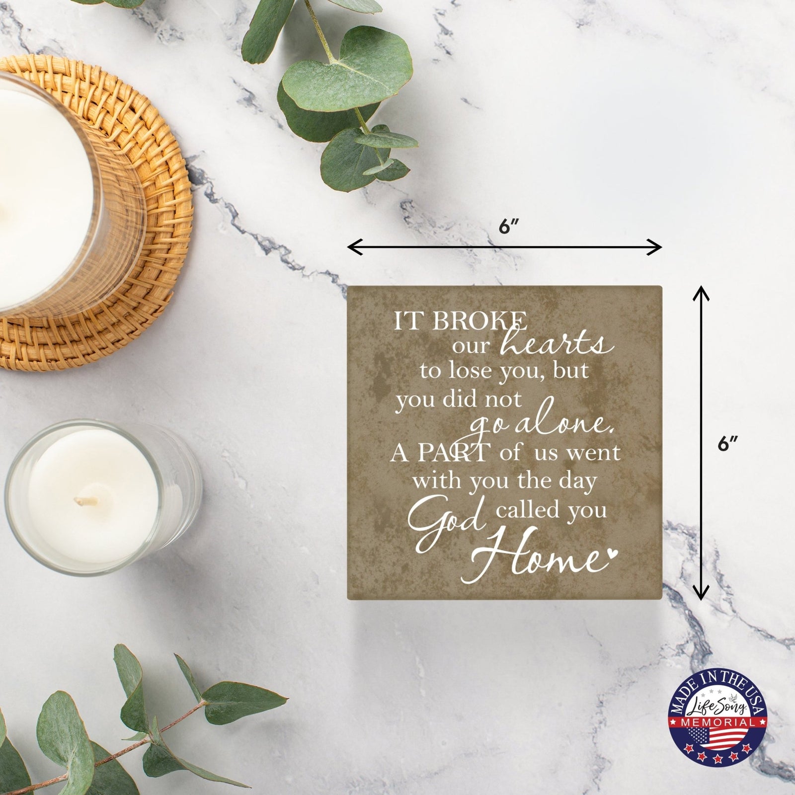 Memorial Ceramic Trivet with Stand for Home Decor - LifeSong Milestones