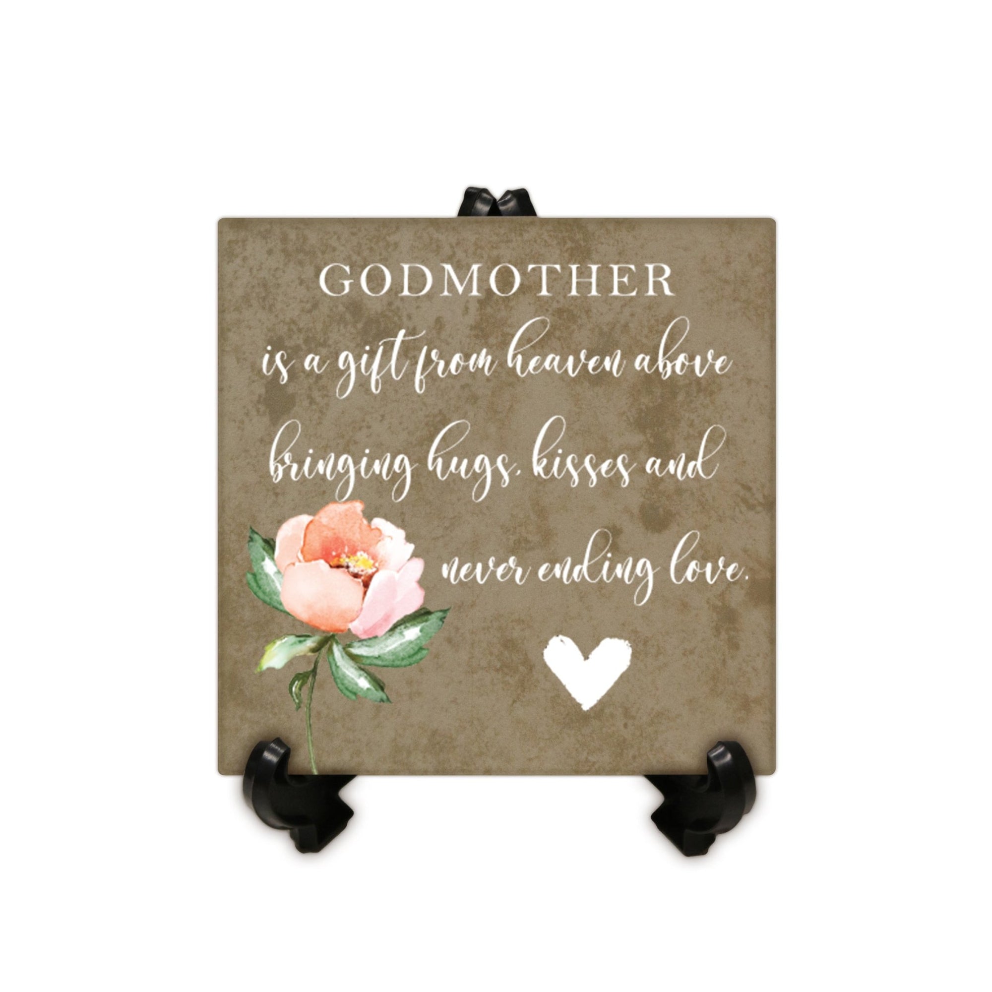 Memorial Ceramic Trivet with Stand for Home Decor - Godmothers - LifeSong Milestones