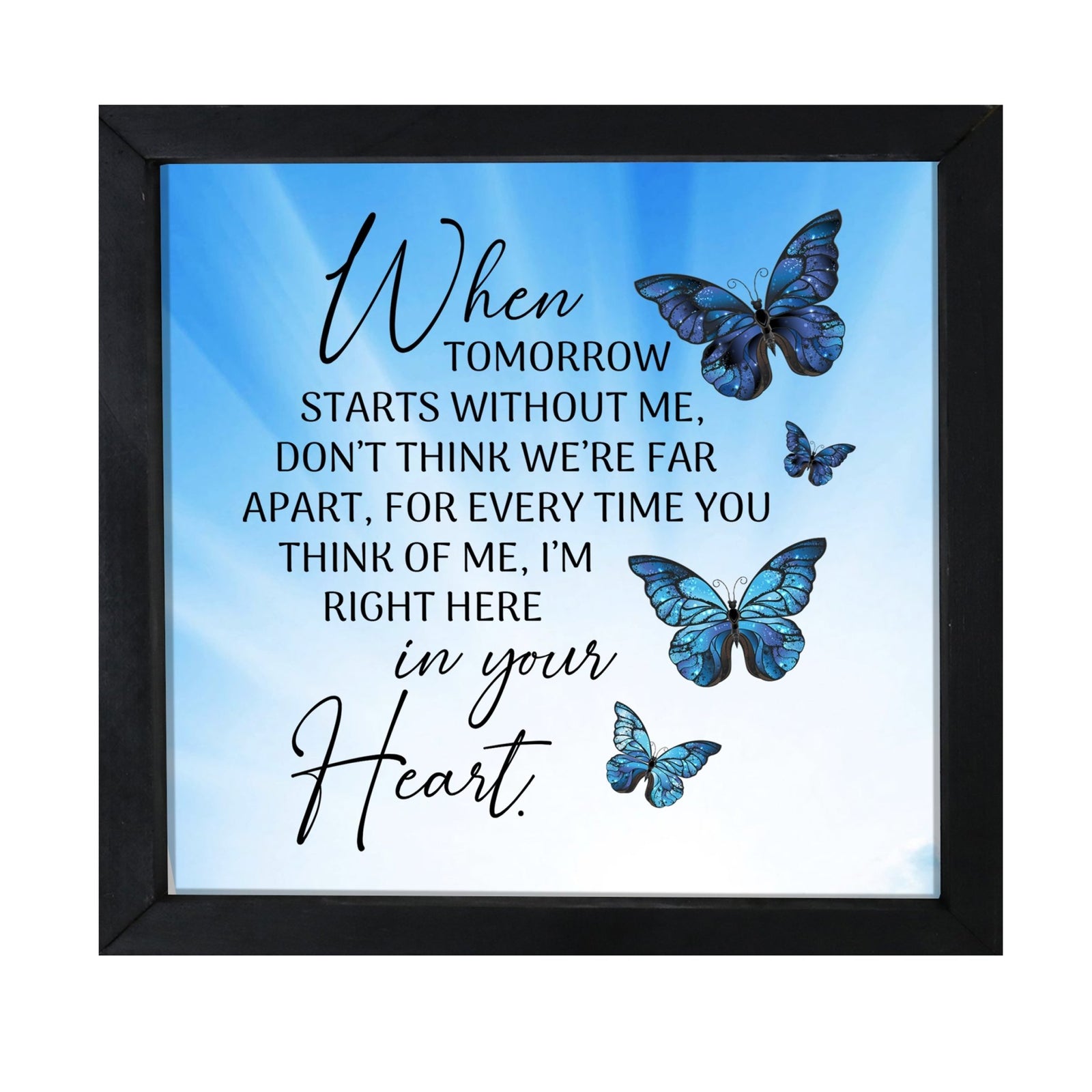 Condolence and sympathy in a thoughtful framed shadow box