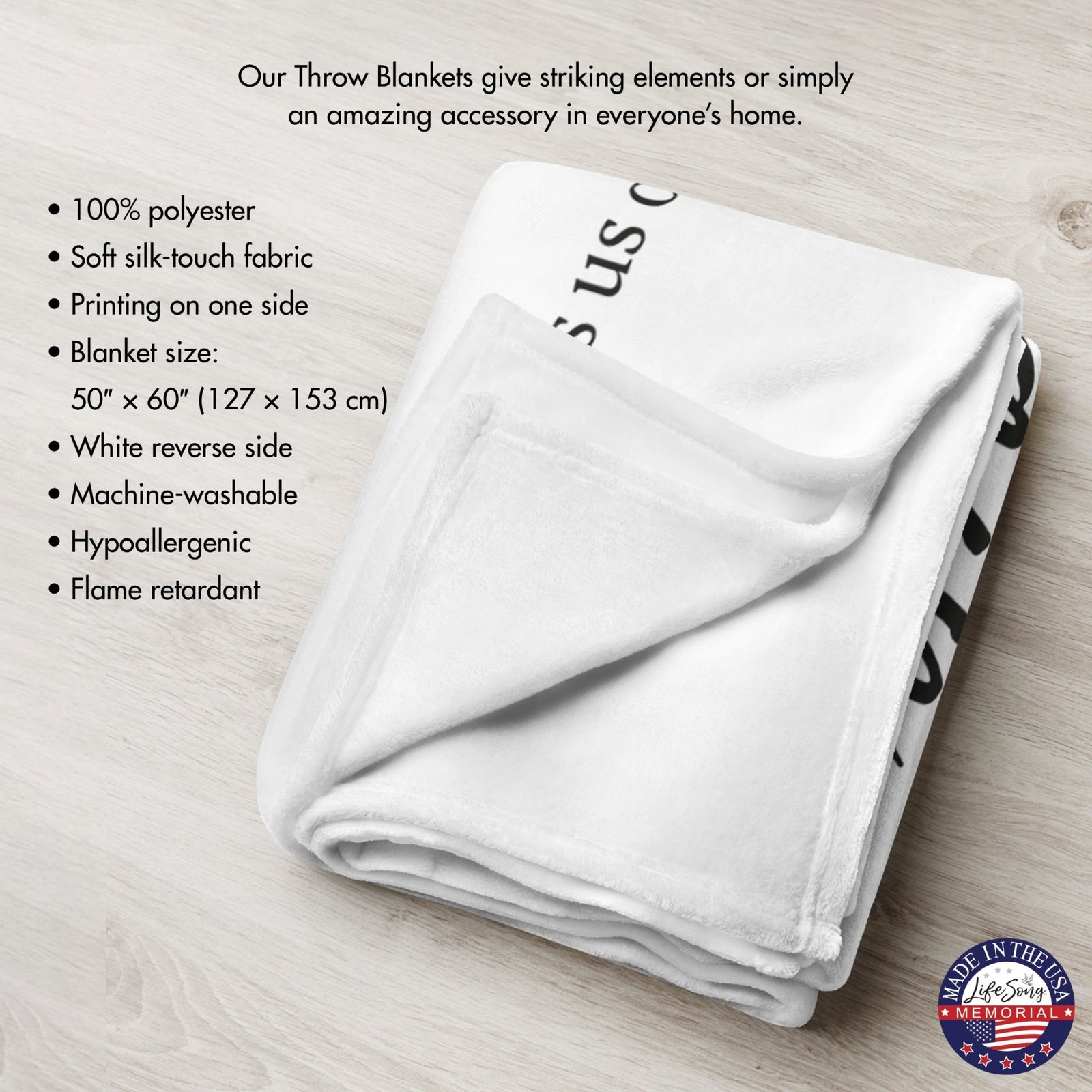 Memorial Soft Throw Blankets for Home Décor - LifeSong Milestones