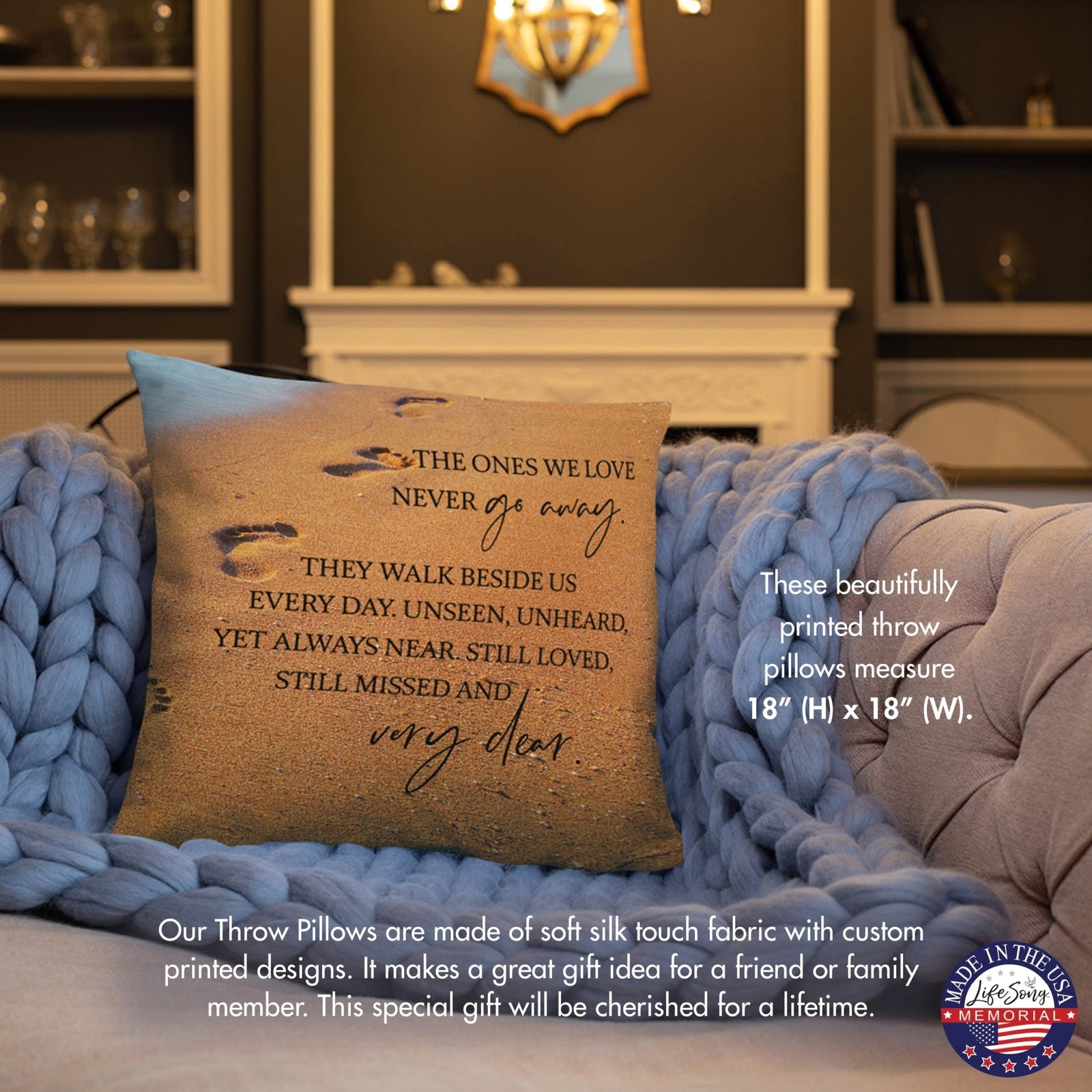 Memorial Sympathy Throw Pillow for Home Décor - LifeSong Milestones