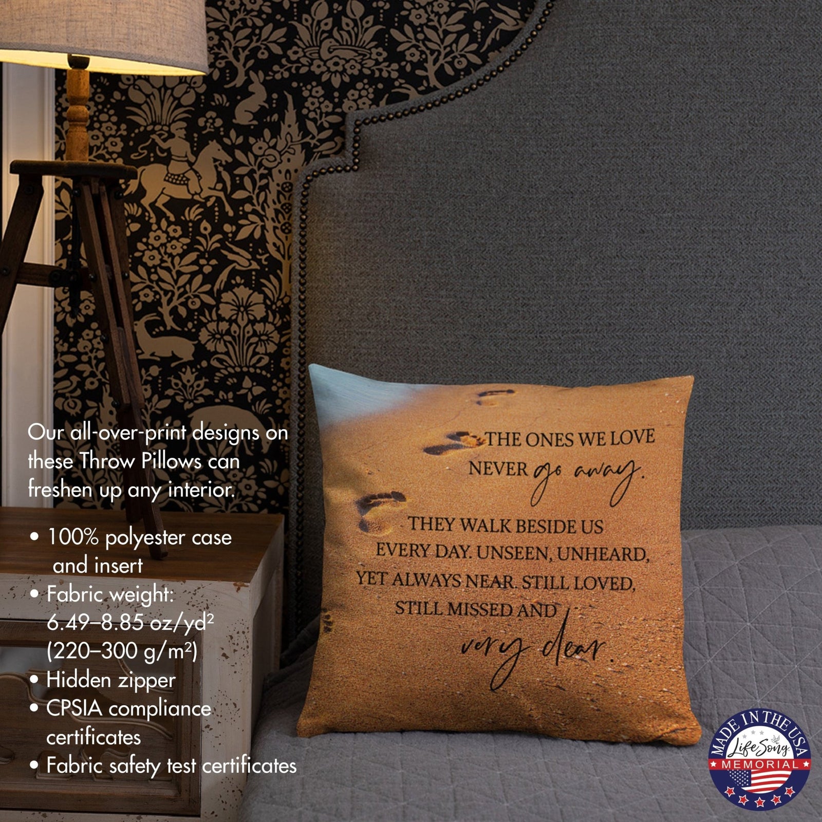 Memorial Sympathy Throw Pillow for Home Décor - LifeSong Milestones