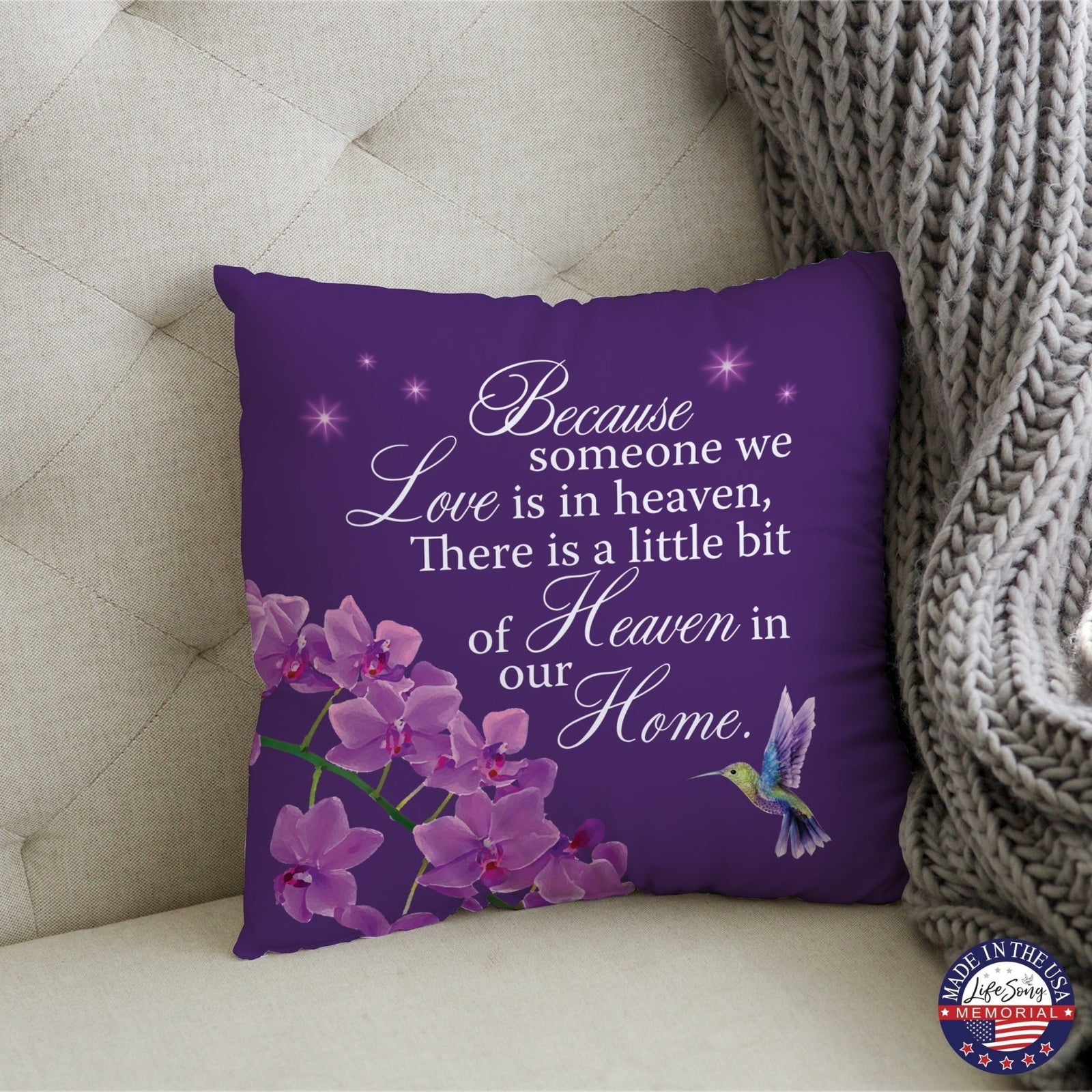 Memorial Sympathy Throw Pillow for Home Décor - LifeSong Milestones