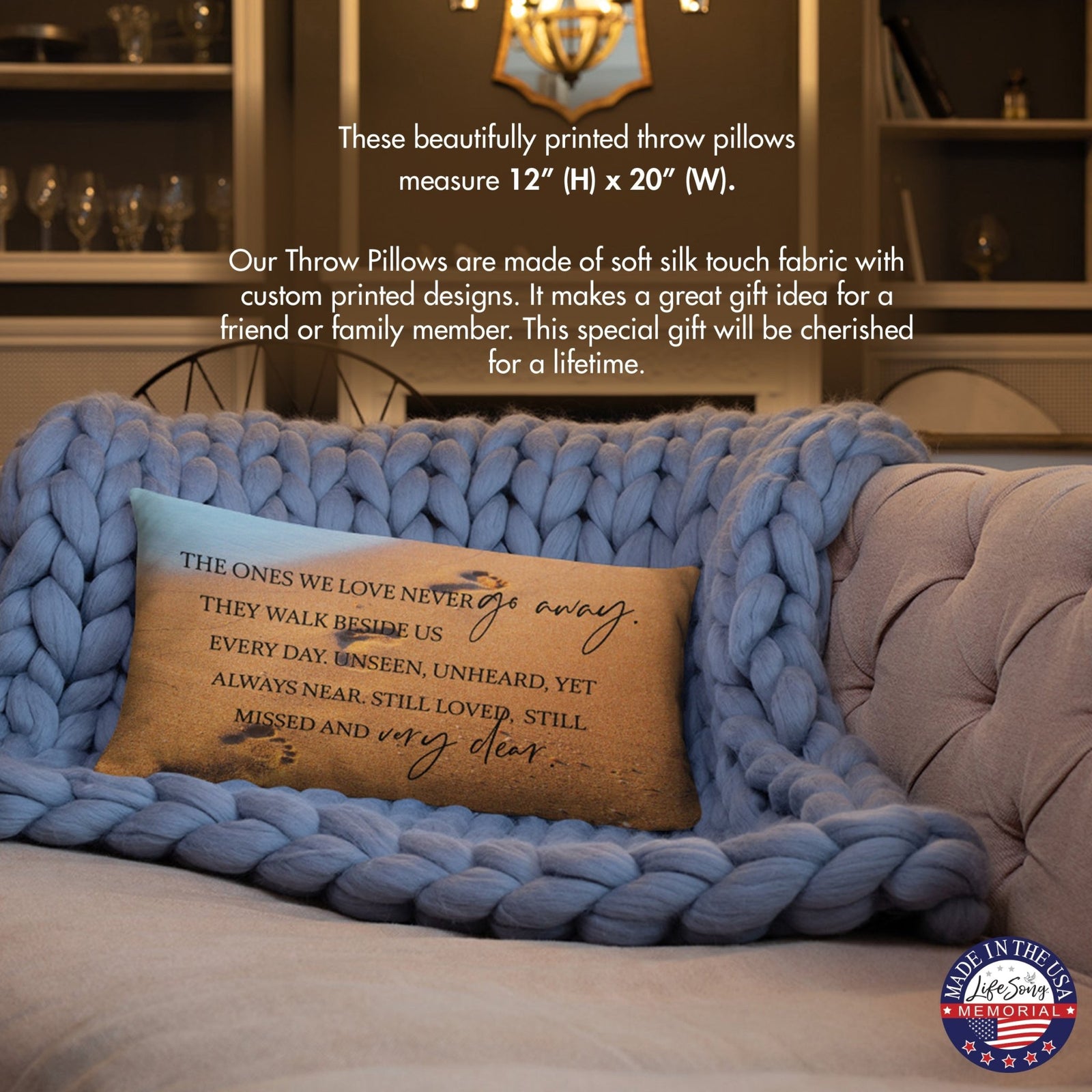 Memorial Sympathy Throw Pillow for Home Décor - LifeSong Milestones