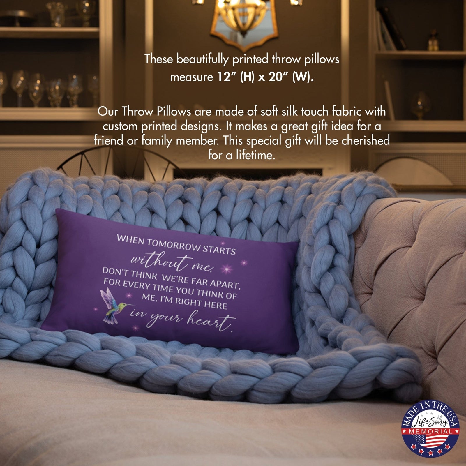 Memorial Sympathy Throw Pillow for Home Décor - LifeSong Milestones