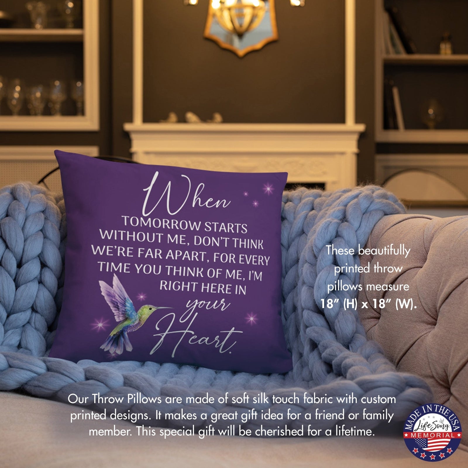 Memorial Sympathy Throw Pillow for Home Décor - LifeSong Milestones