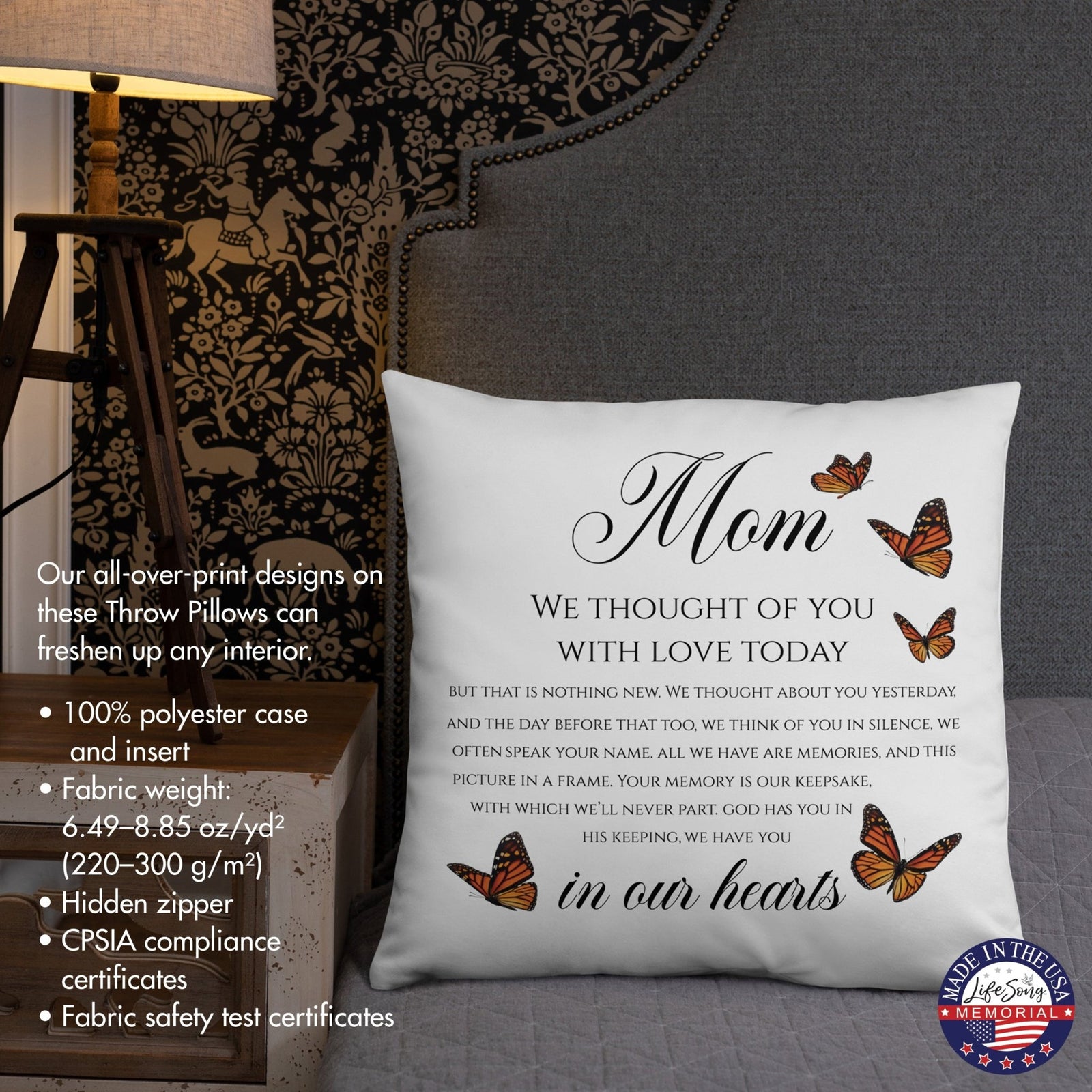 Memorial Sympathy Throw Pillow for Home Décor - LifeSong Milestones