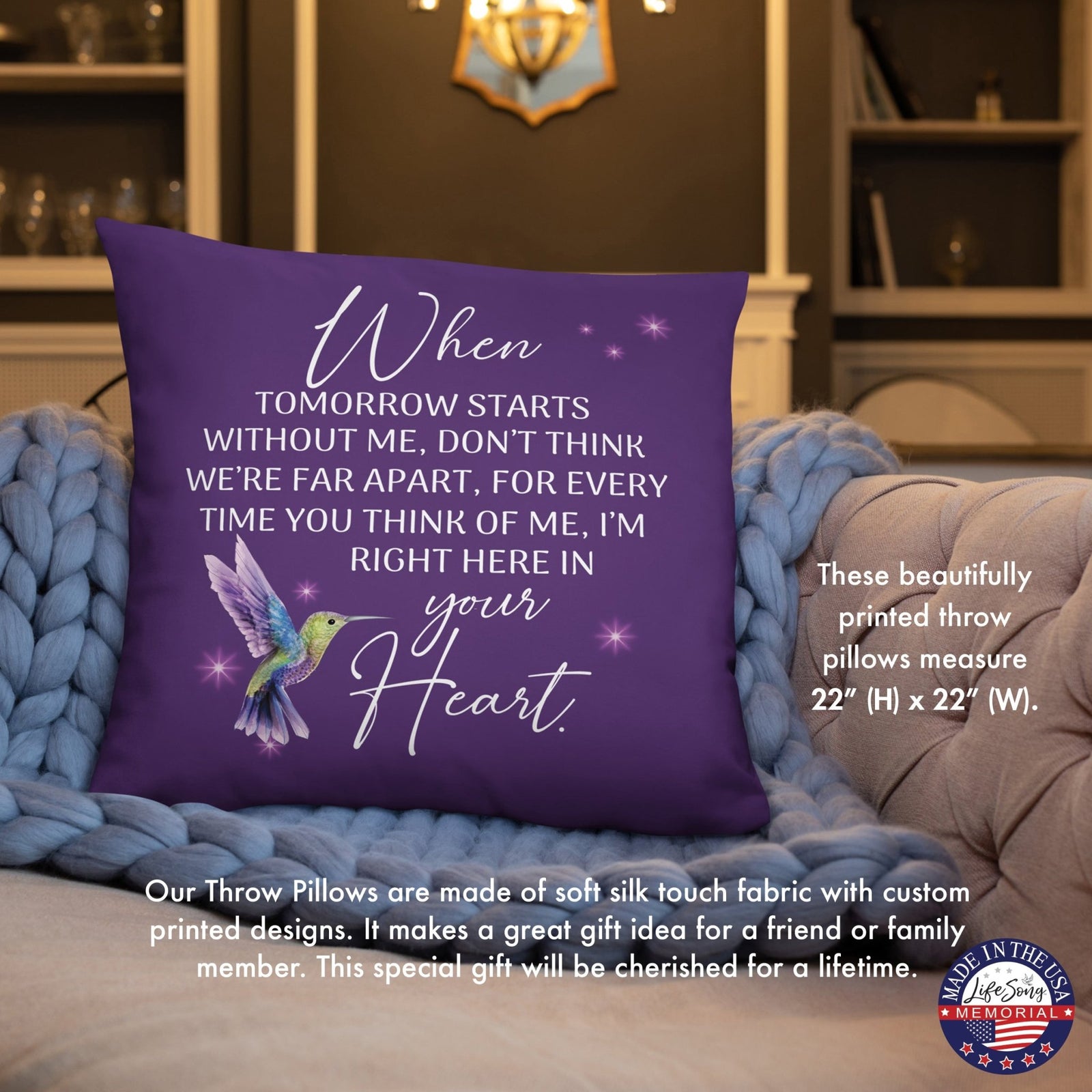 Memorial Sympathy Throw Pillow for Home Décor - LifeSong Milestones