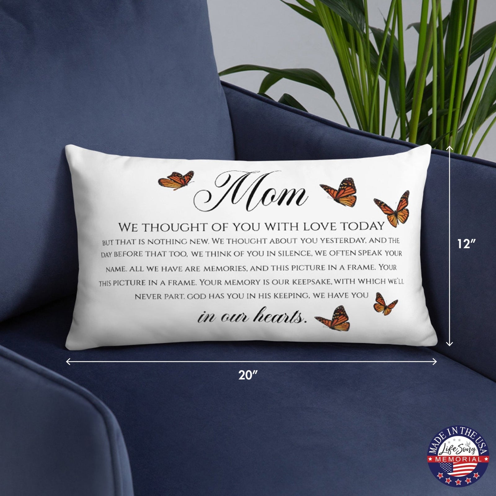 Memorial Sympathy Throw Pillow for Home Décor - LifeSong Milestones