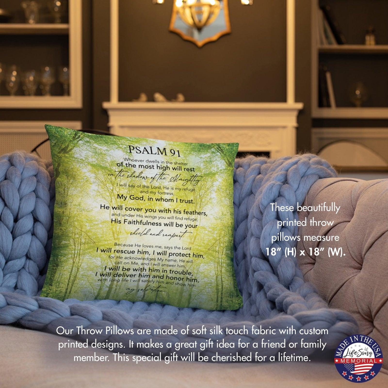 Memorial Sympathy Throw Pillow for Home Décor - LifeSong Milestones