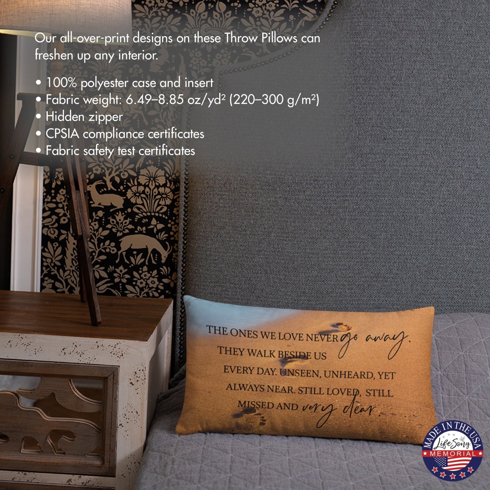 Memorial Sympathy Throw Pillow for Home Décor - LifeSong Milestones