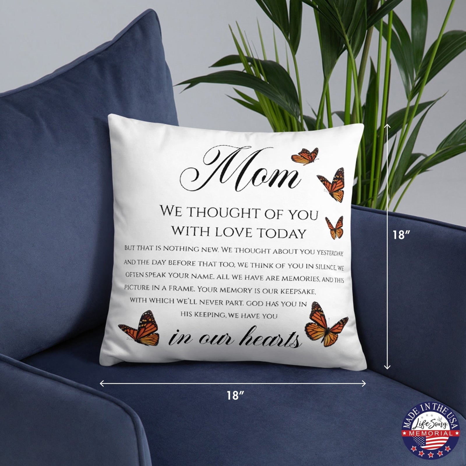 Memorial Sympathy Throw Pillow for Home Décor - LifeSong Milestones
