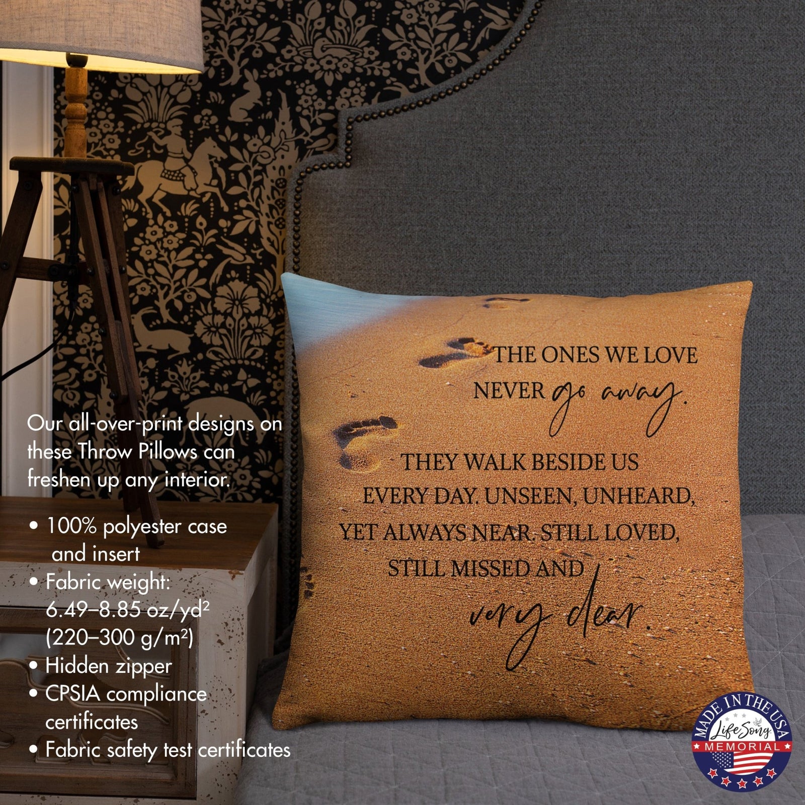 Memorial Sympathy Throw Pillow for Home Décor - LifeSong Milestones