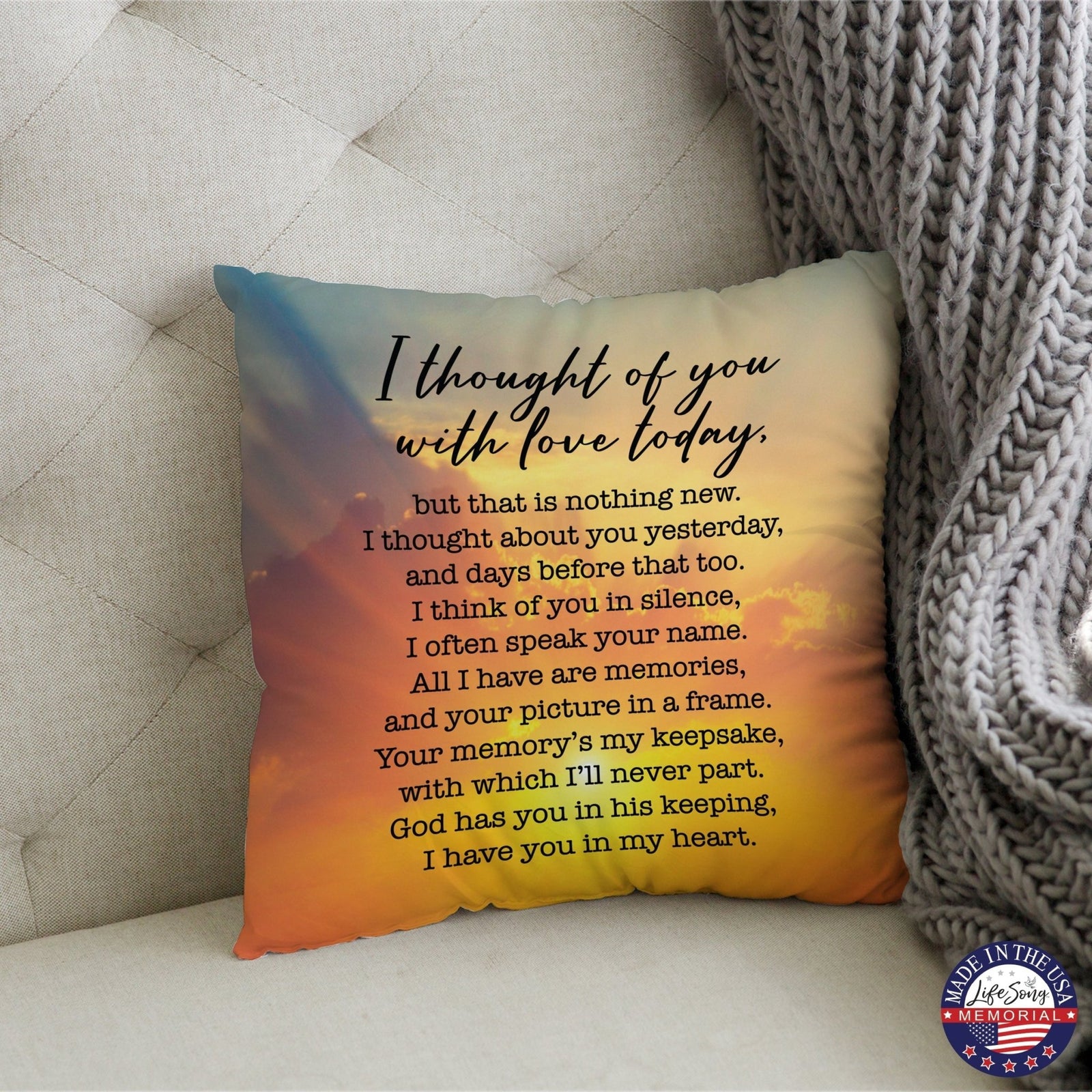 Memorial Sympathy Throw Pillow for Home Décor - LifeSong Milestones