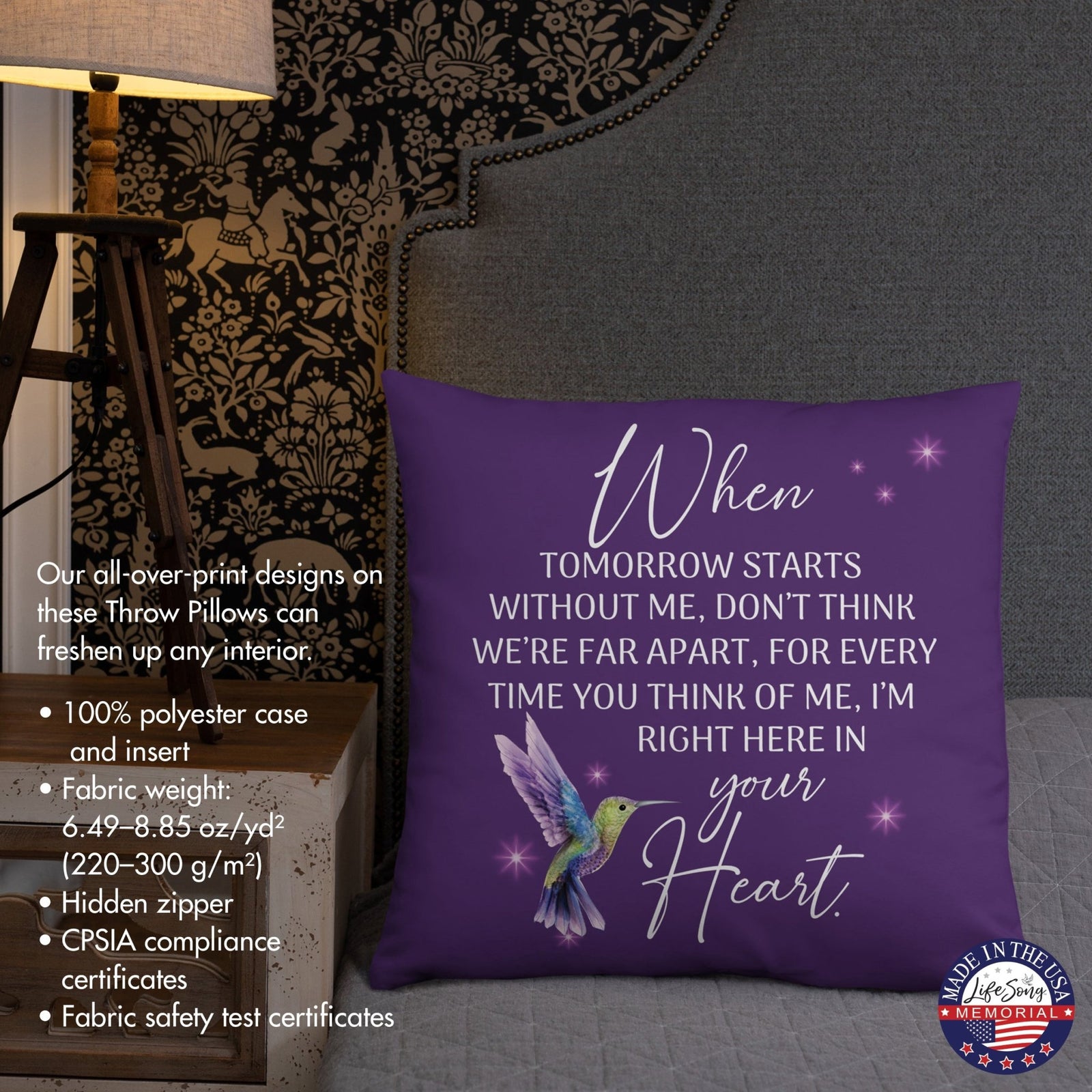 Memorial Sympathy Throw Pillow for Home Décor - LifeSong Milestones